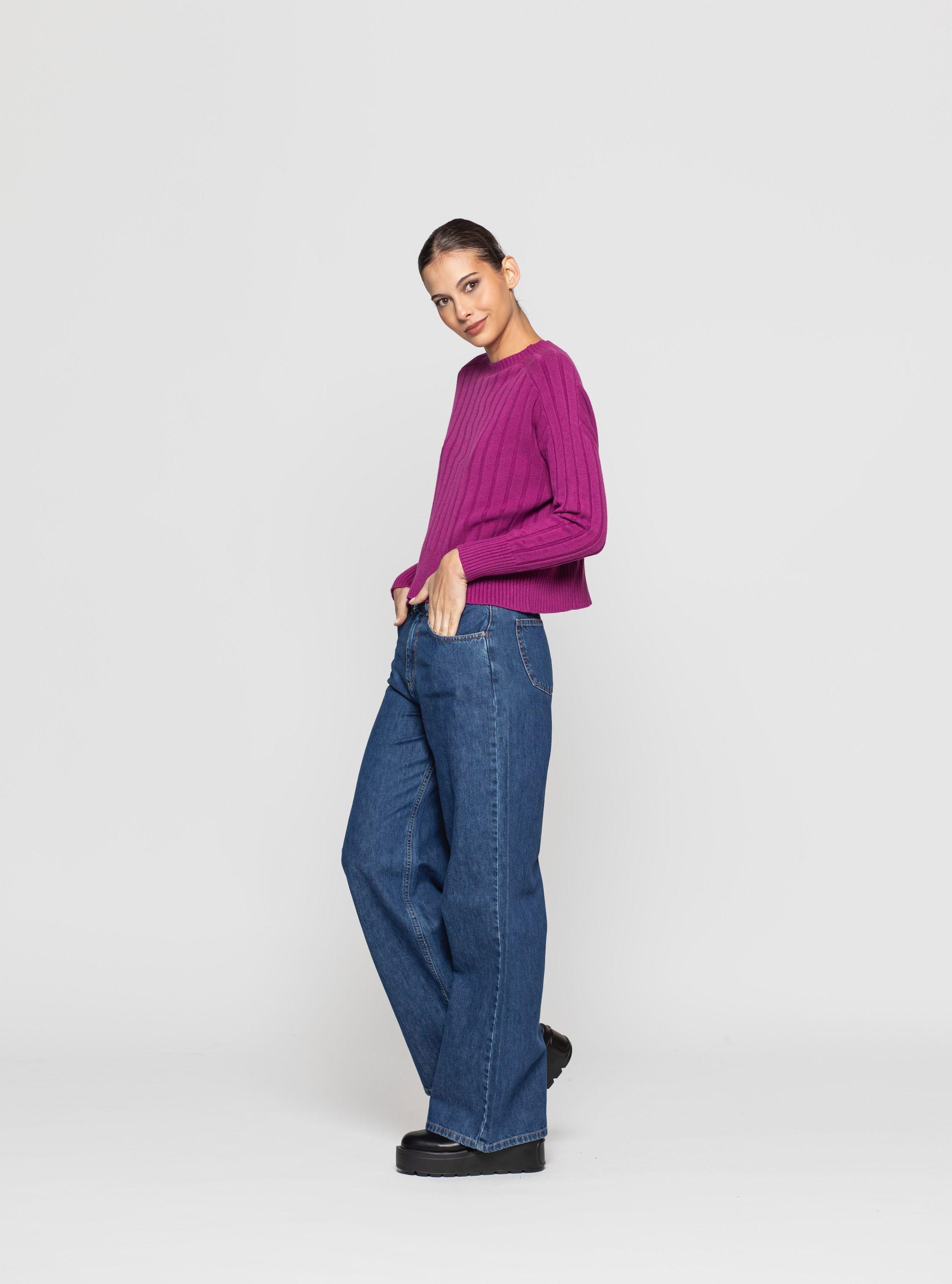 Sweater Mujer Selena Morado Oscuro Lineatre-2