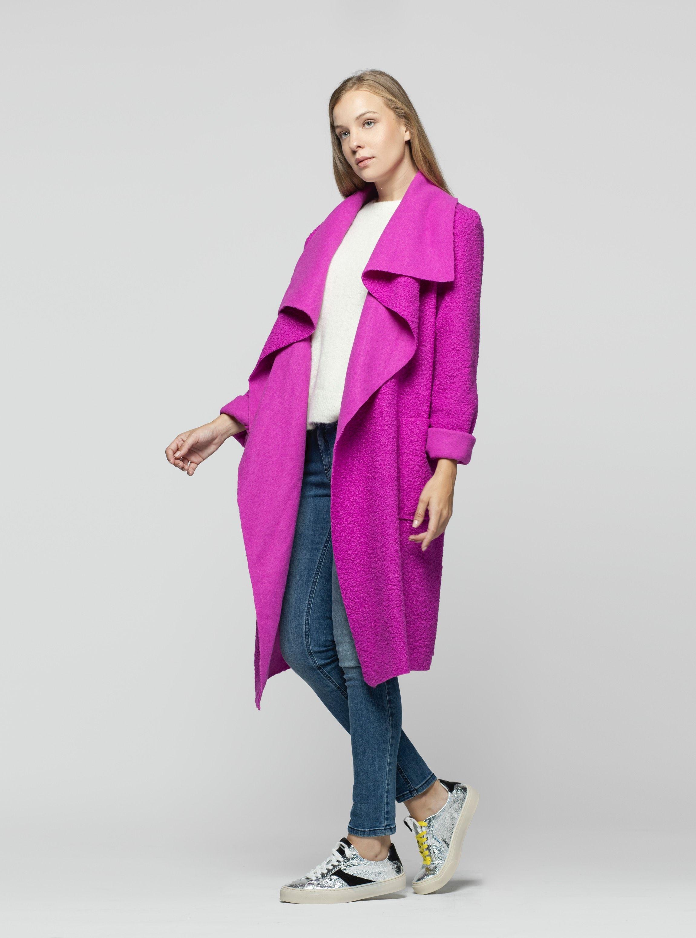 Abrigo Mujer Sofia Morado Oscuro Lineatre-2