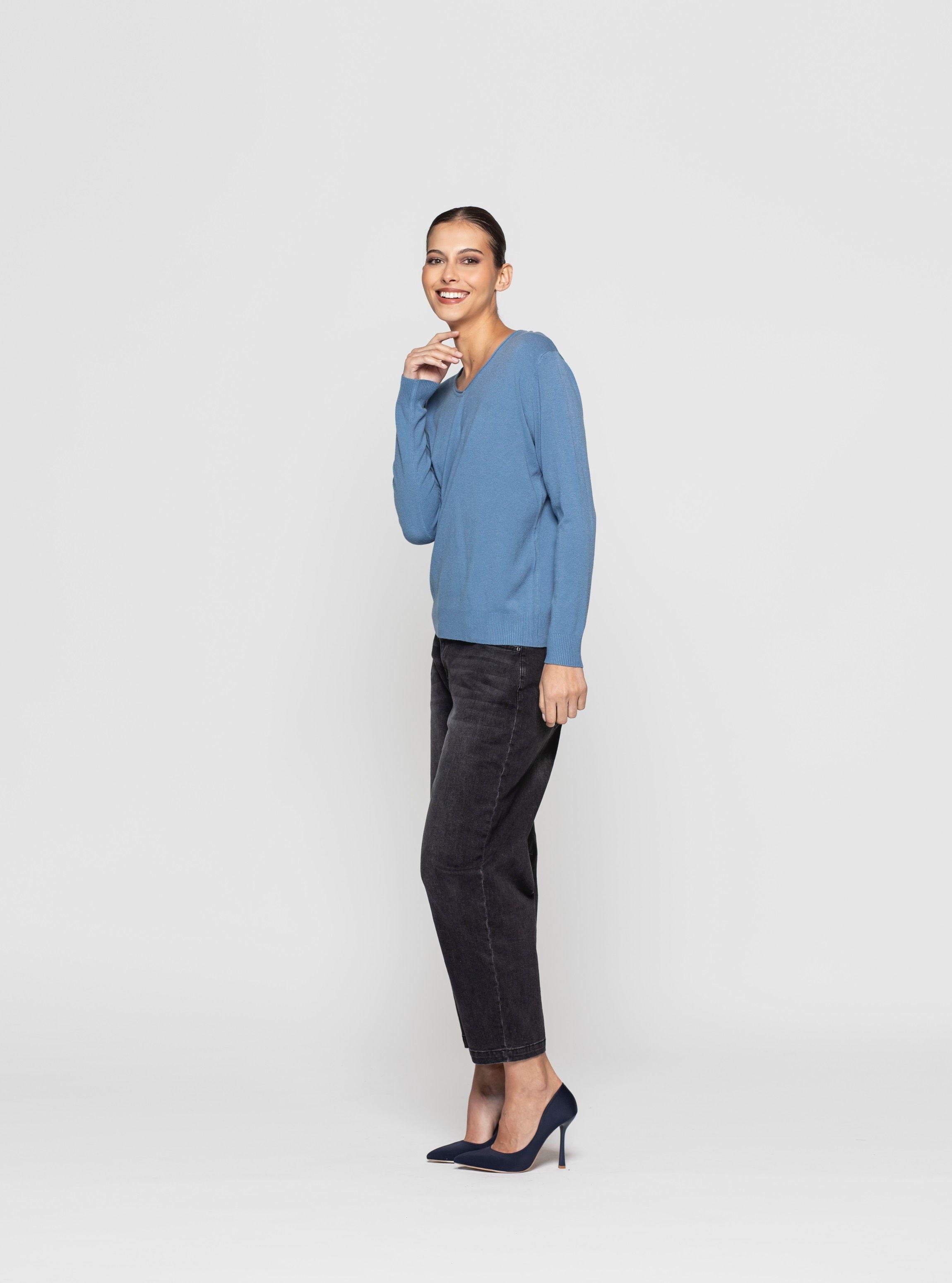 Sweater Mujer Aurea Azul Lineatre-2