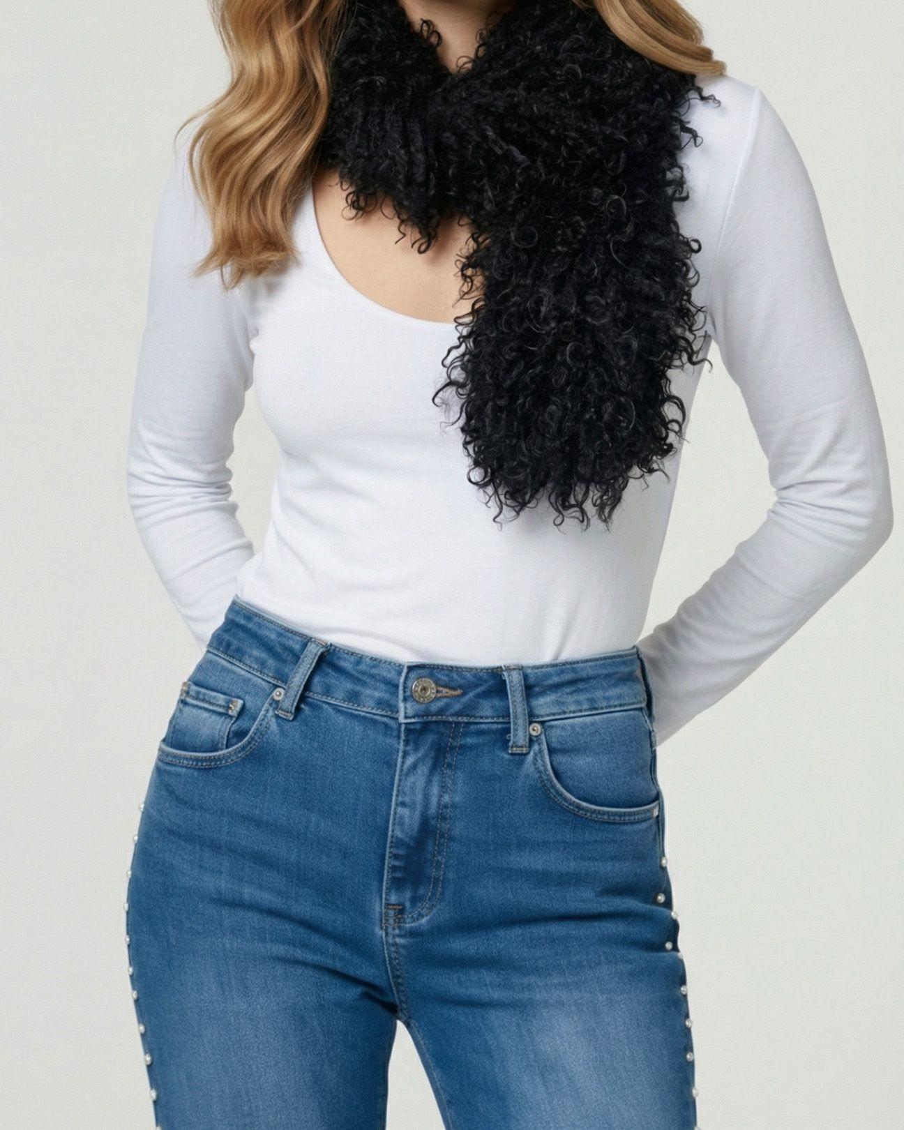 Cuello Mujer Belén Negro Lineatre-2