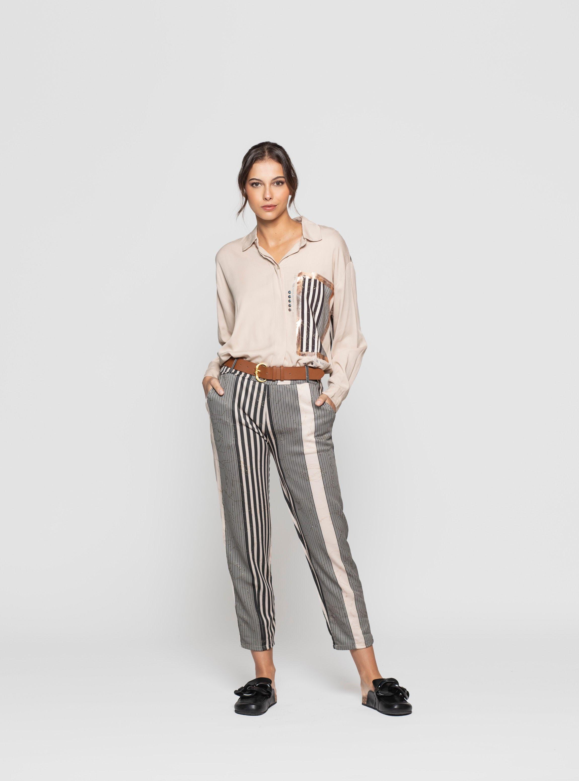 Pantalón Mujer Nashira Beige Lineatre-2