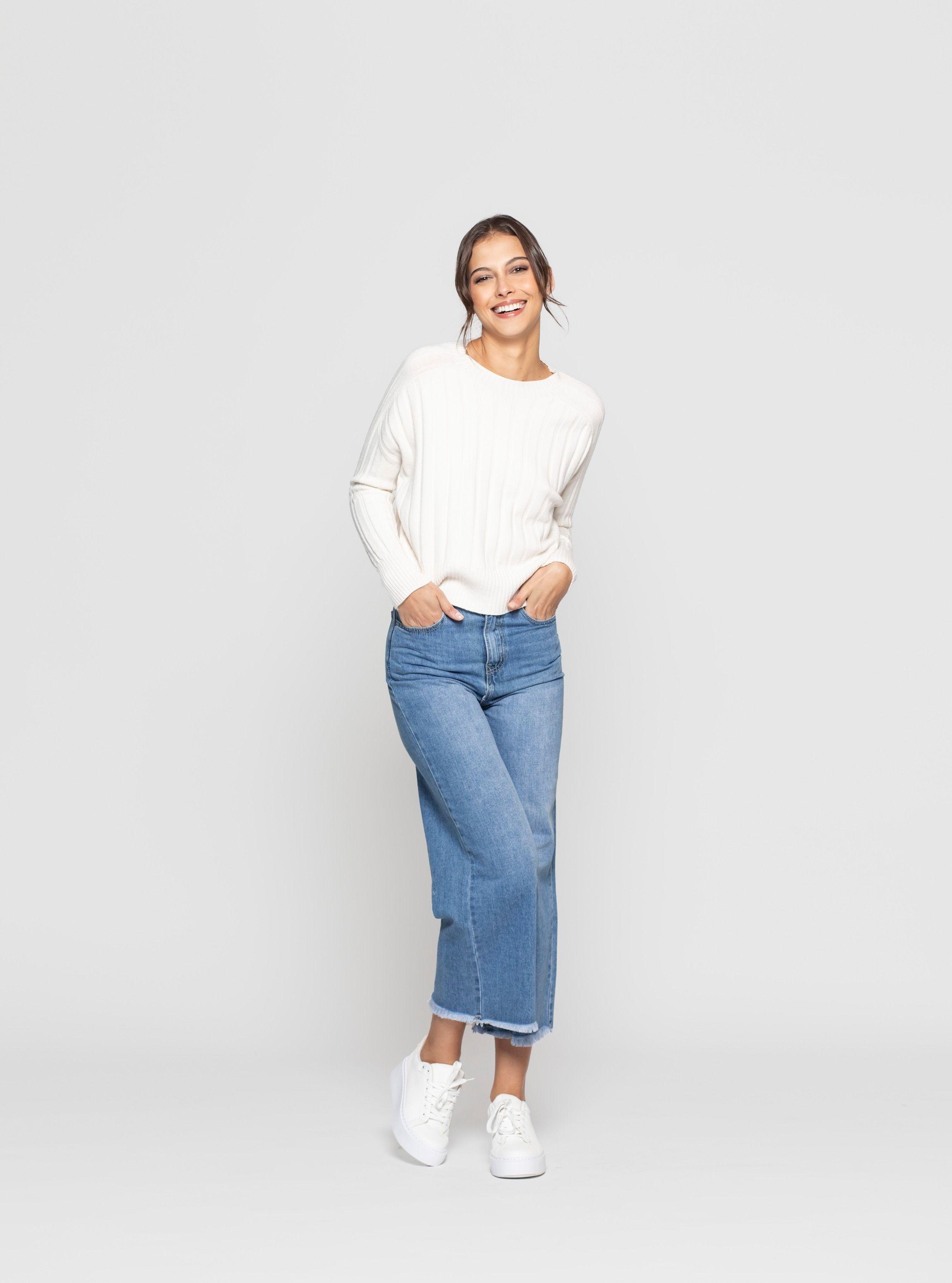 Sweater Mujer Selena Blanco Lineatre-2