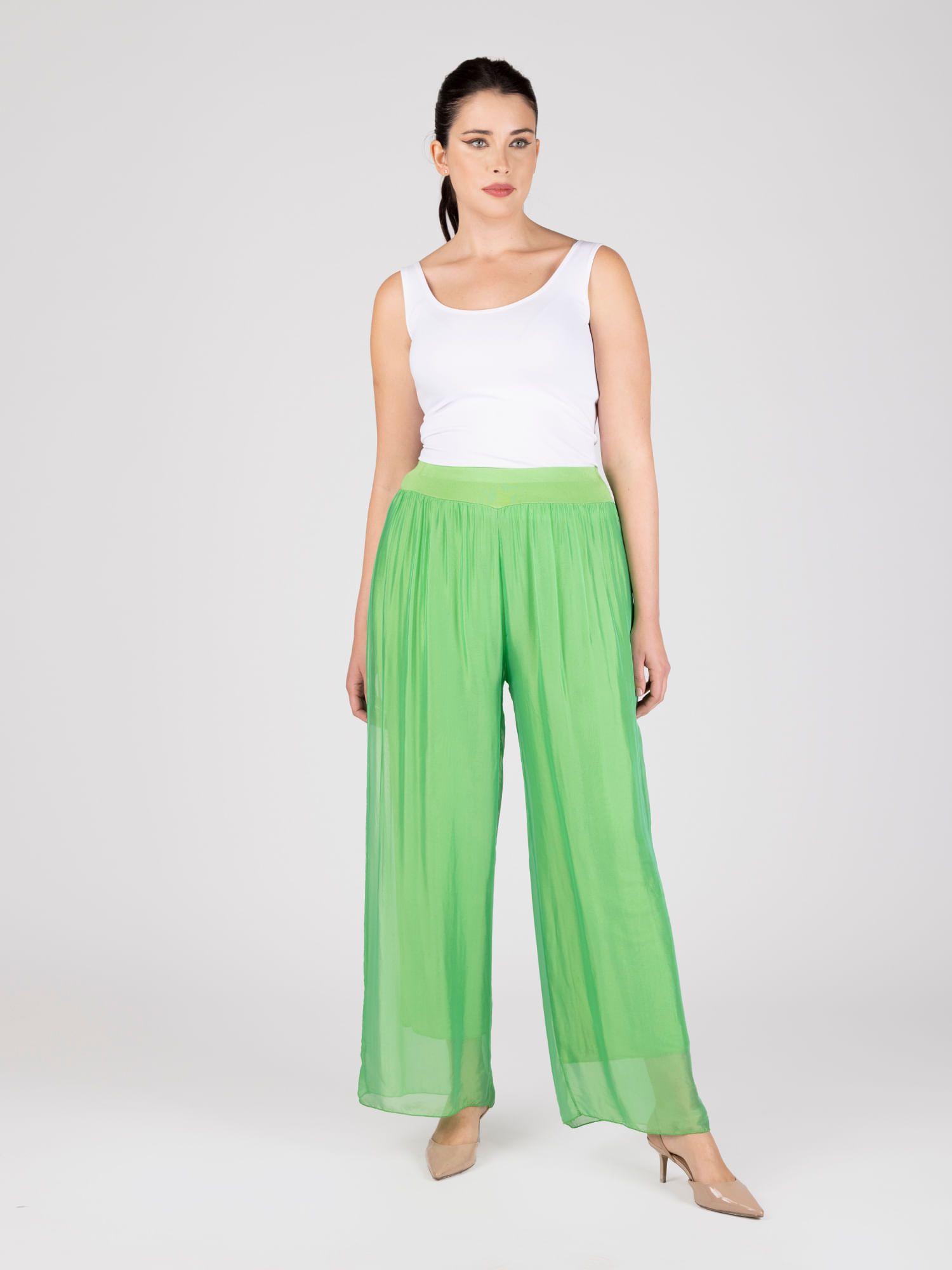 Pantalon Palazzo Verde Lineatre-3