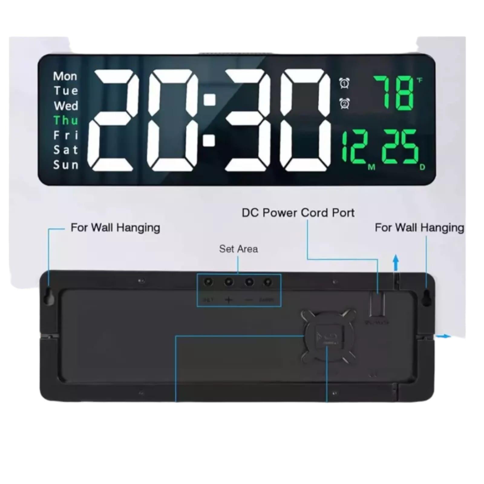 Reloj De Pared Digital Decorativo Led Pantalla Grande-2