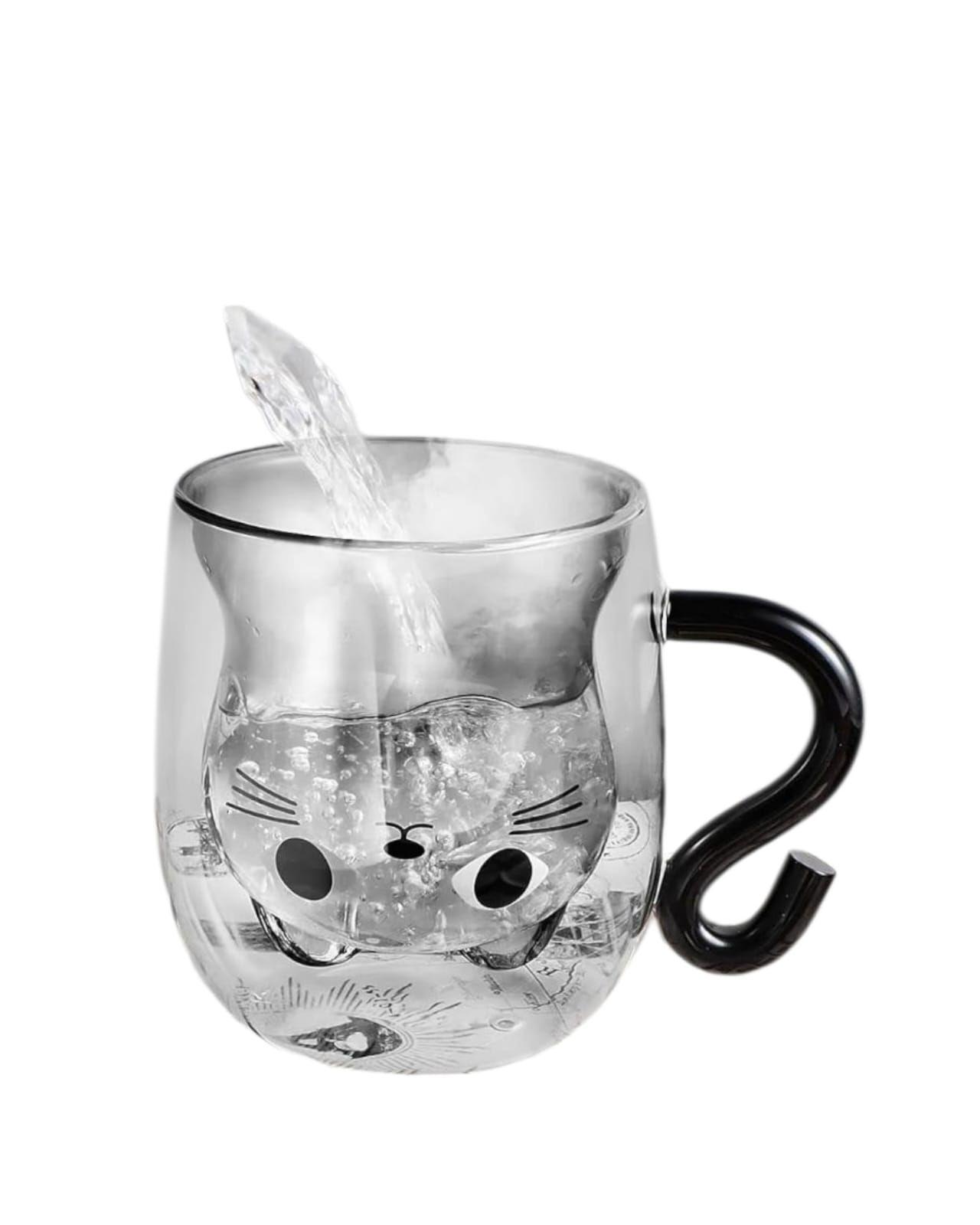 Taza Para Café Té Diseño de Gato Transparente -2