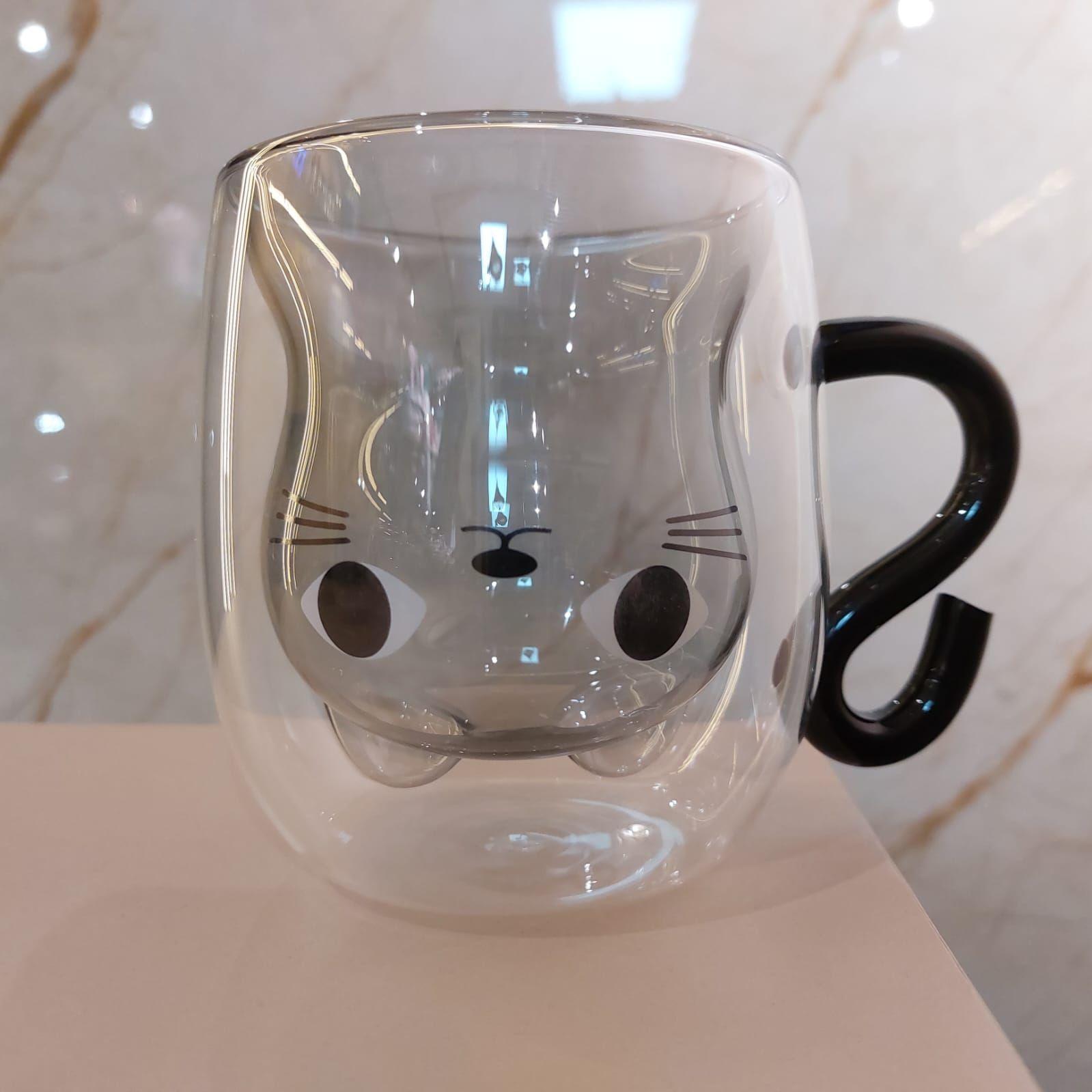 Taza Para Café Té Diseño de Gato Transparente -4