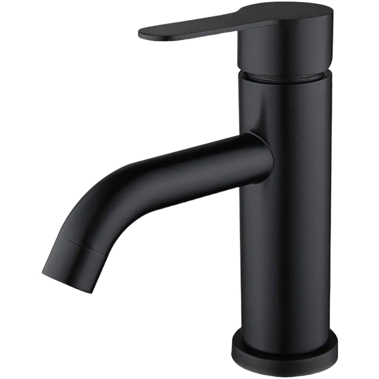Llave Monomando Para Lavamanos Negro Mate -0