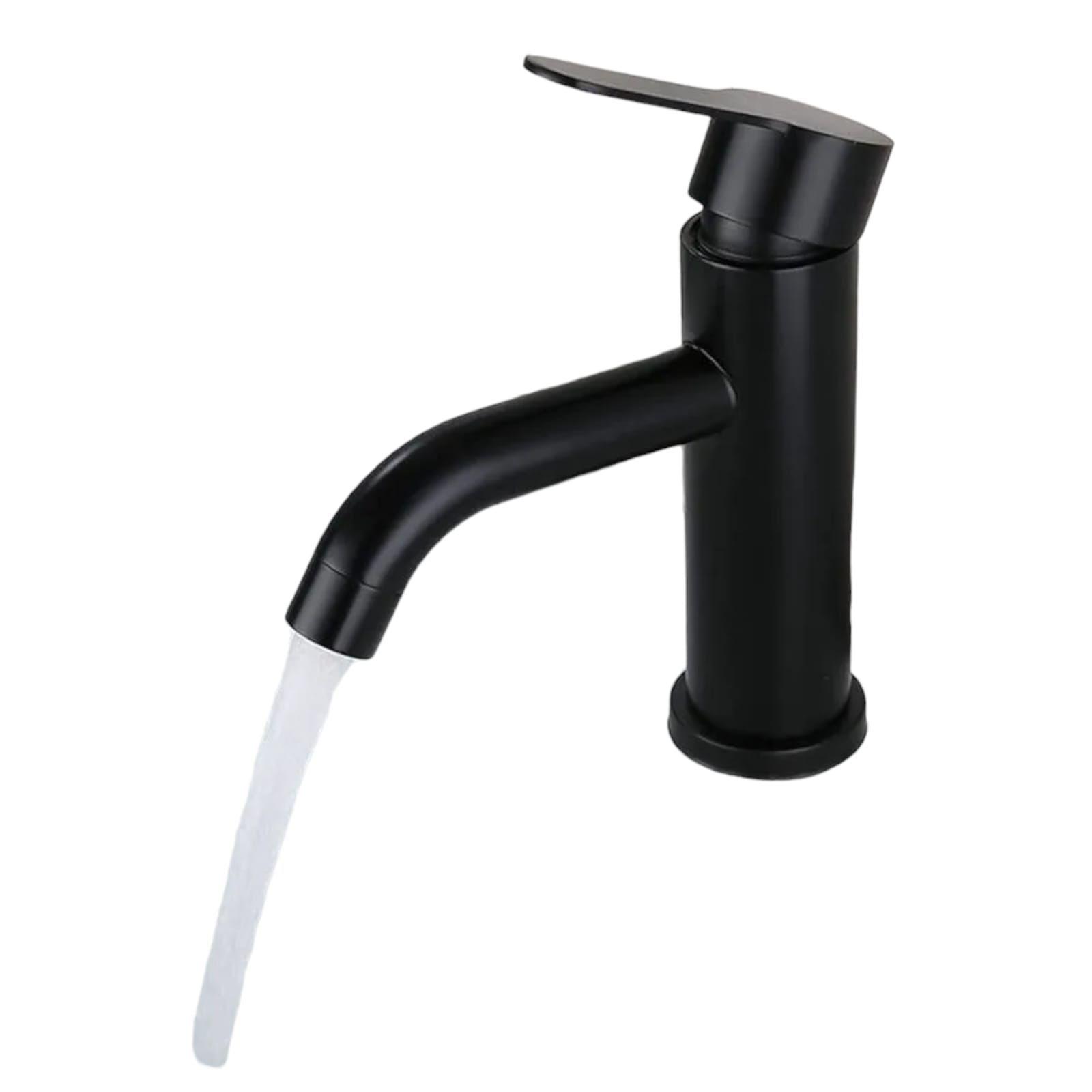 Llave Monomando Para Lavamanos Negro Mate -2