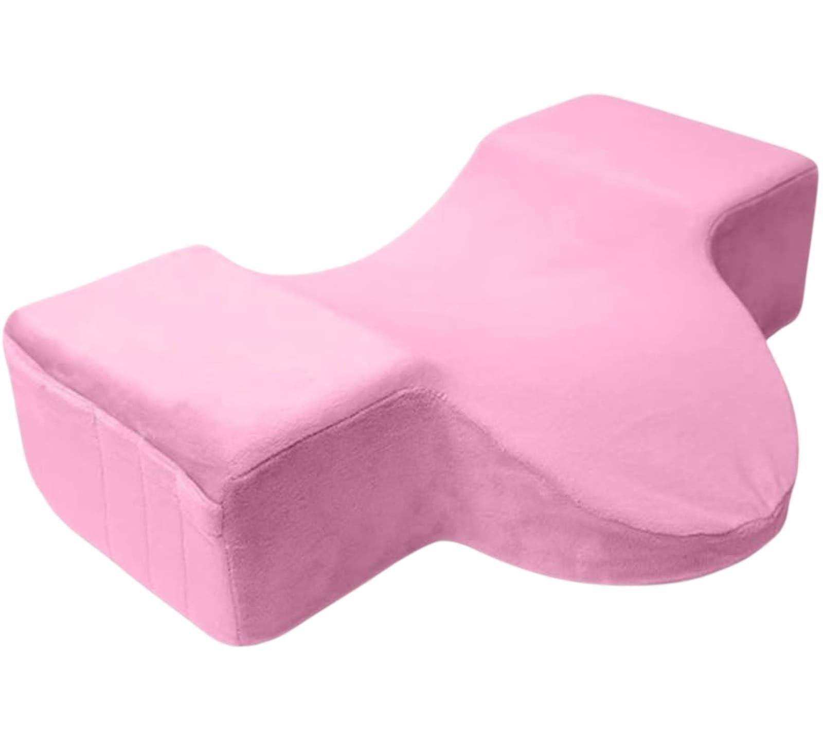 Almohada Para Extensiones De Pestañas Con Reposa Cuello Rosa -0