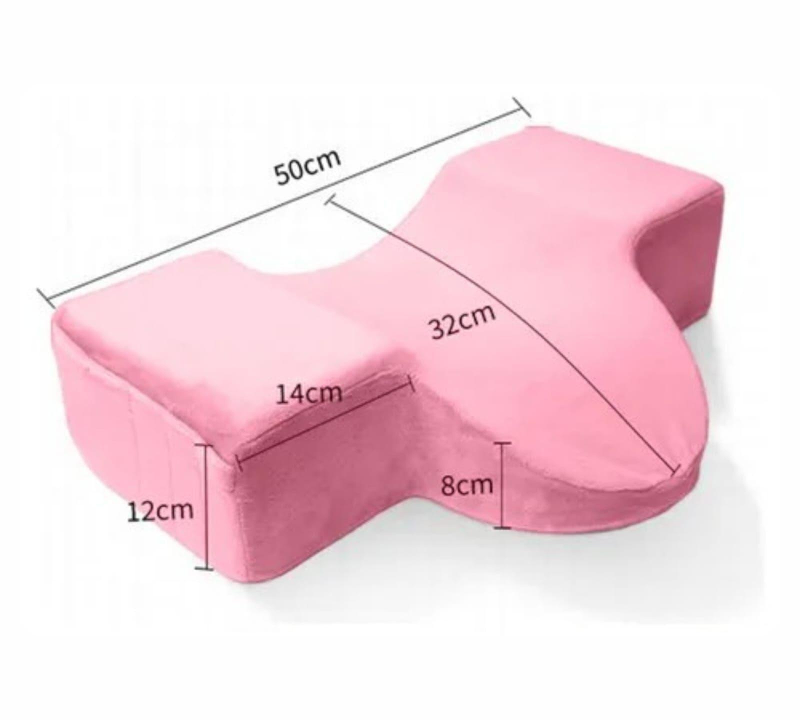 Almohada Para Extensiones De Pestañas Con Reposa Cuello Rosa -1