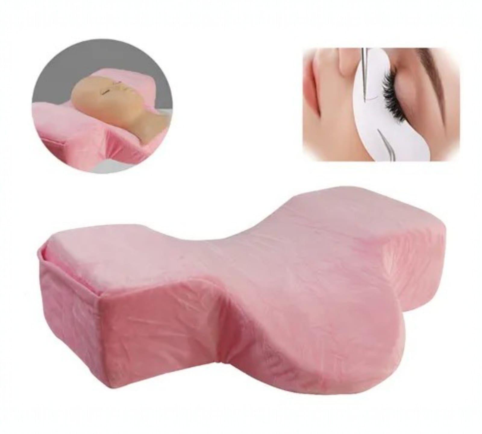 Almohada Para Extensiones De Pestañas Con Reposa Cuello Rosa -2