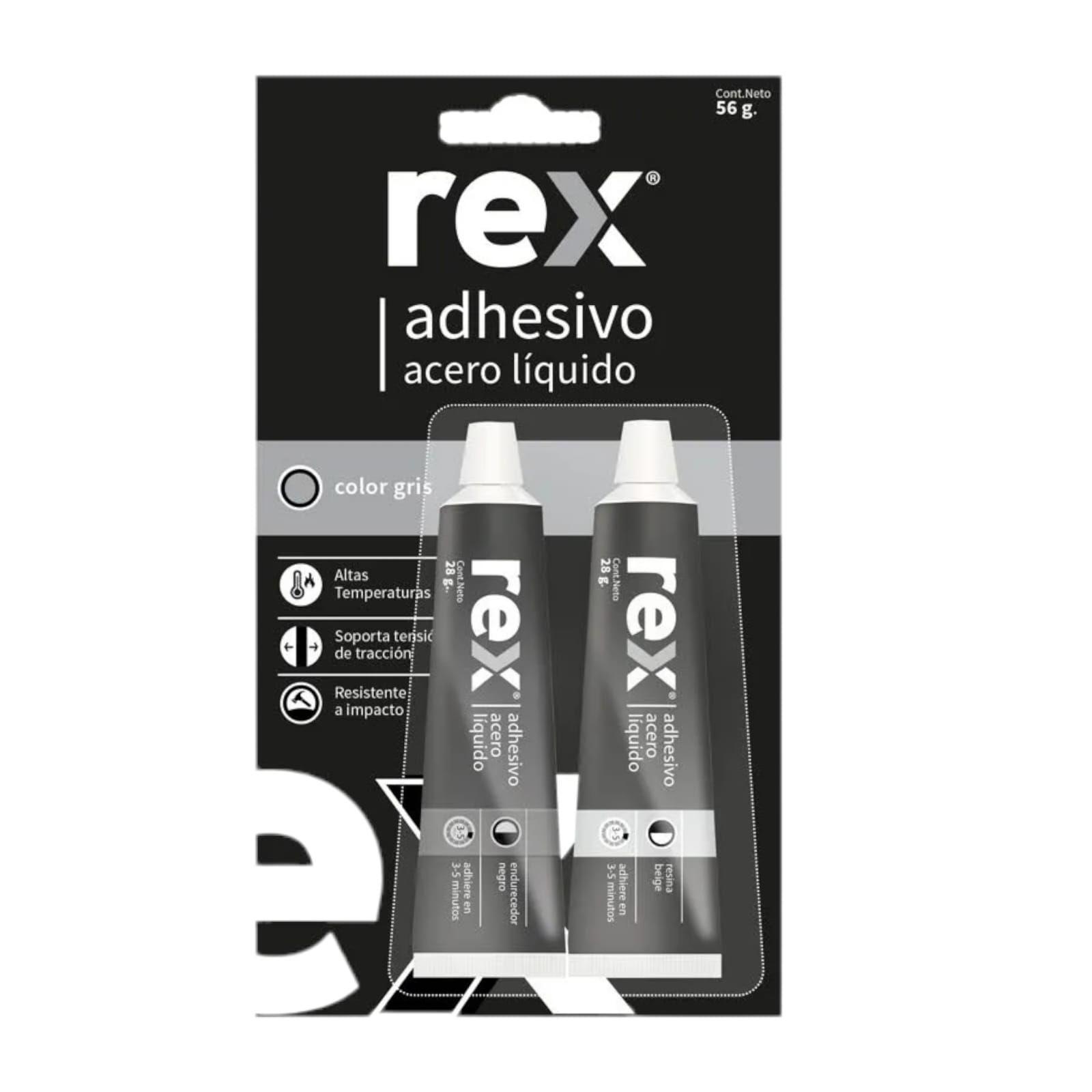 Pegamento Adhesivo Acero Líquido Rex Gris 56g-0