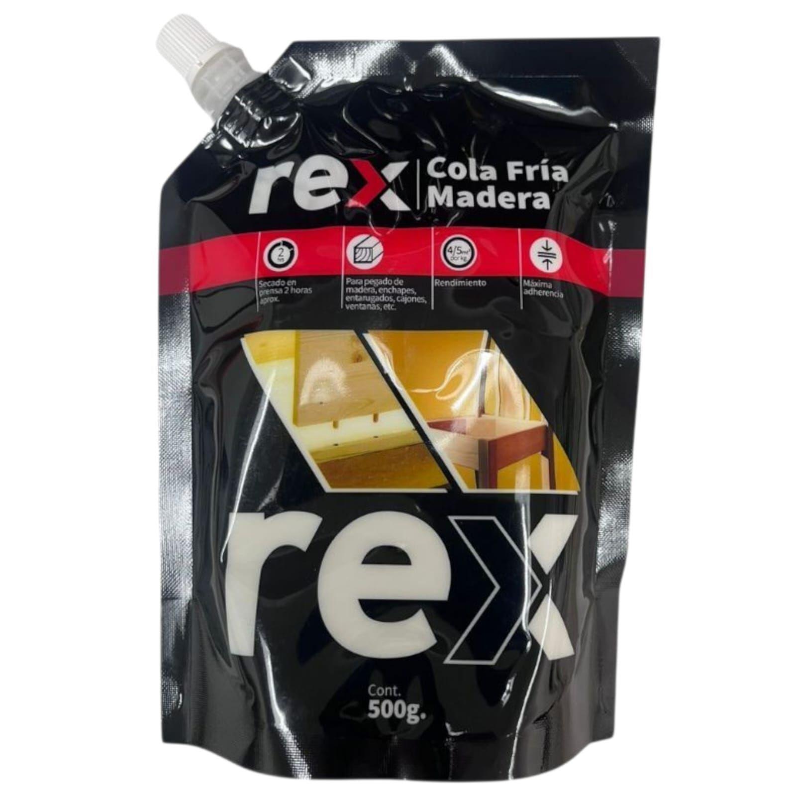 Cola Fria Rex de 500gr Pegamento Para Madera Blanco-2
