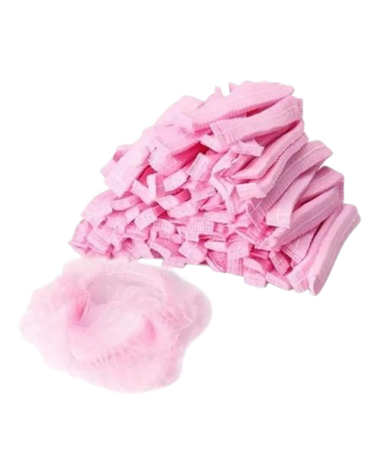 Cofia Gorro Para el Cabello Desechable Rosa 100 Unidades-2