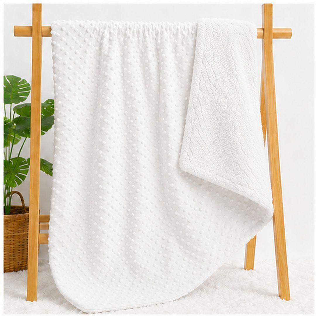 Manta Frazada Para Bebe 70x100cm Blanco-3