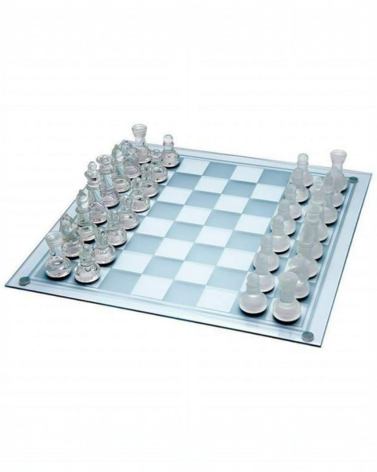 Juego Ajedrez Tablero de Cristal 35x35-1