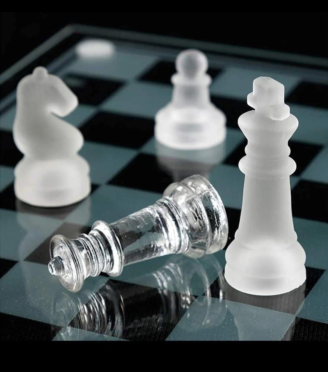 Juego Ajedrez Tablero de Cristal 35x35-3