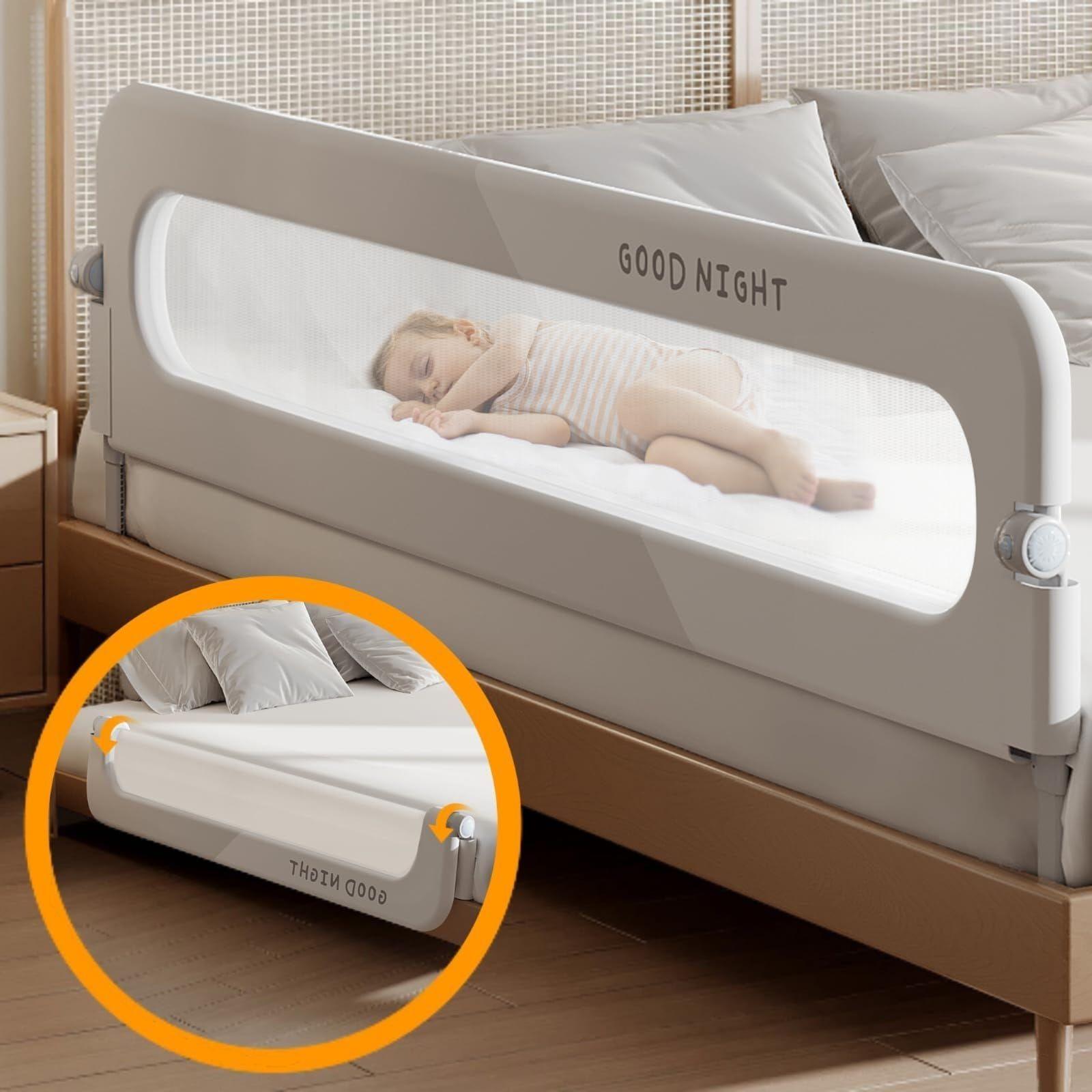 Baranda De Cama Seguridad Para Bebe Plegable 2 Metros-1