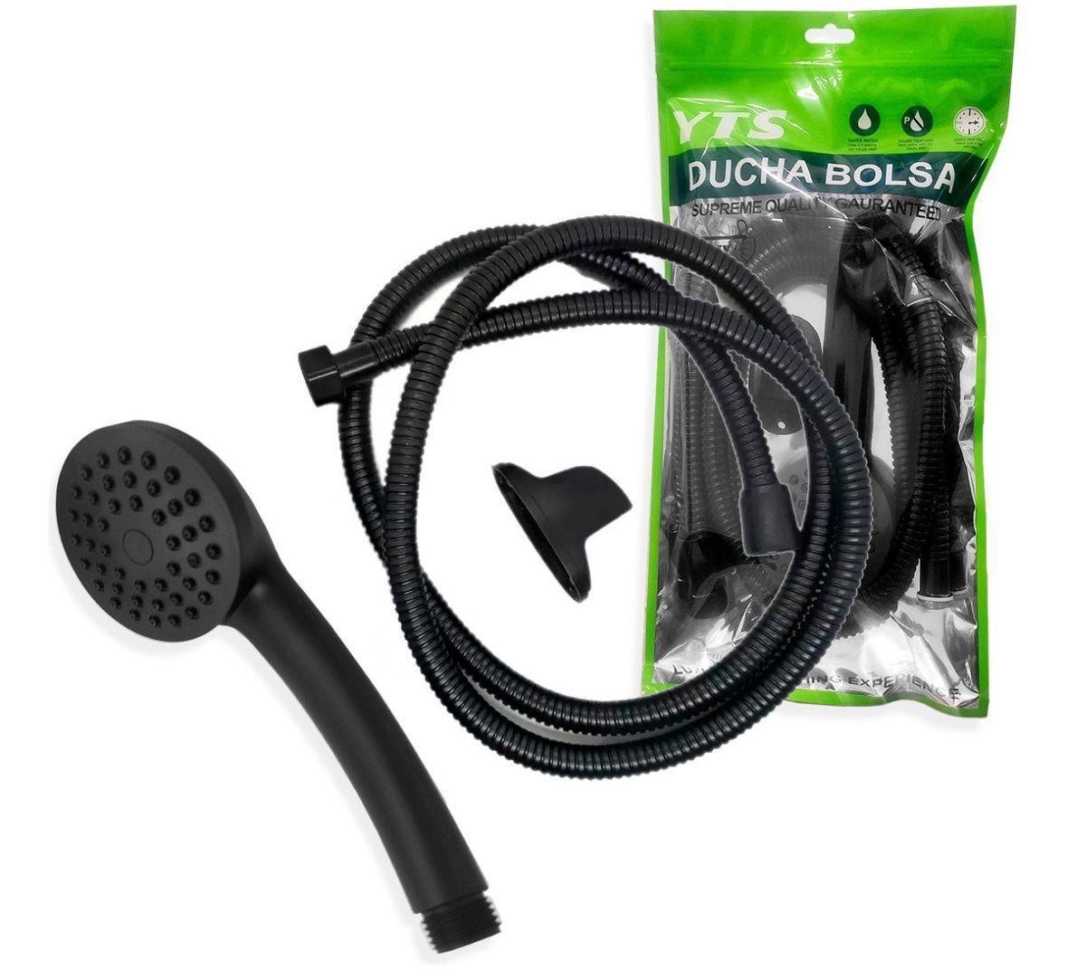 Soporte De Ducha Color Negro Mate Negro Flexibe Soporte-2