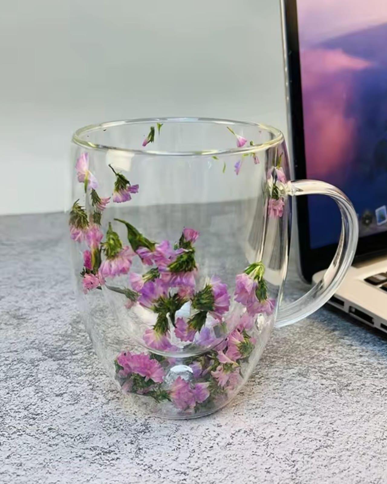 Taza Para Café o Té Doble Fondo Diseño Flores-2