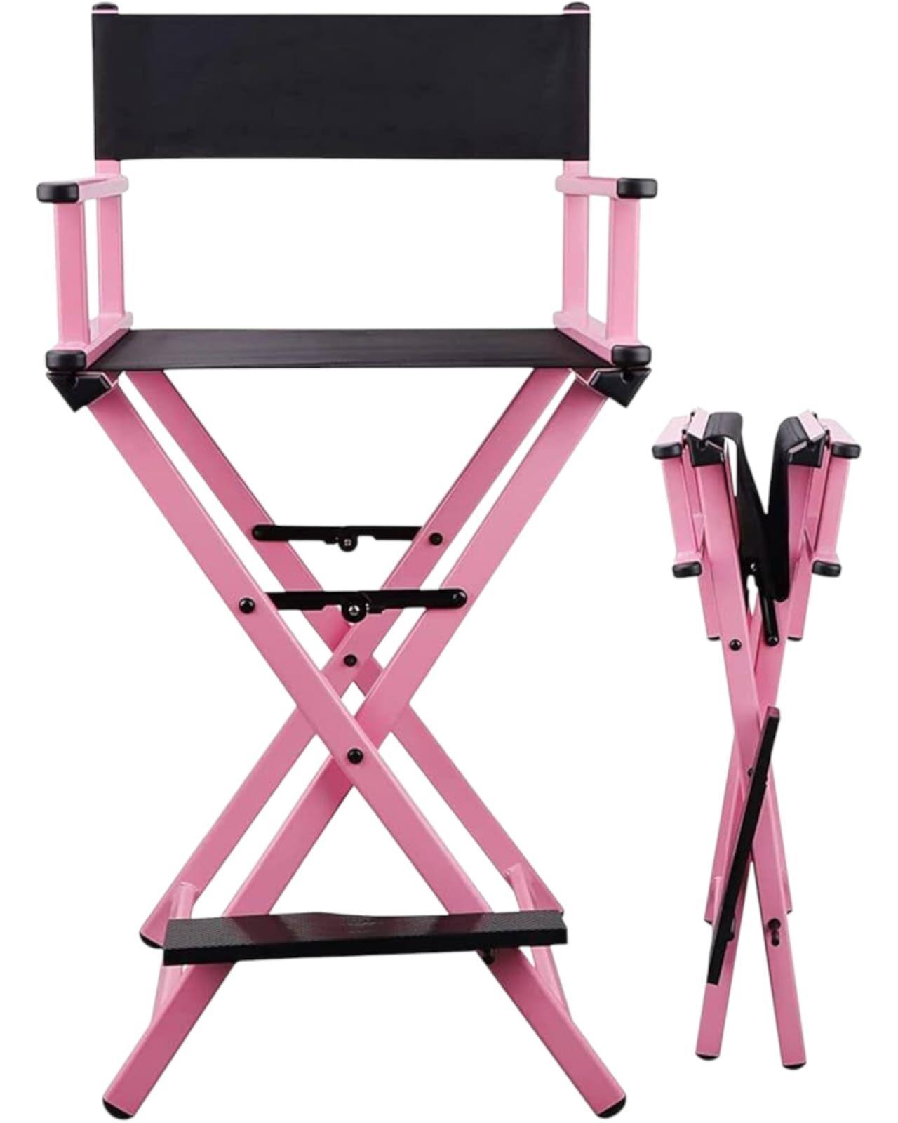 Silla de Maquillaje Profesional Plegable Color Rosa-2