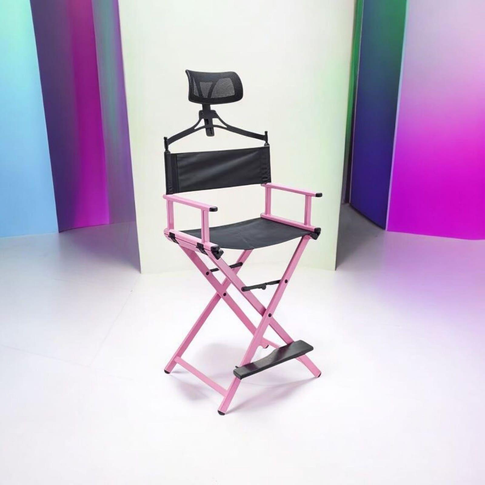 Silla de Maquillaje Profesional Plegable Color Rosa-3