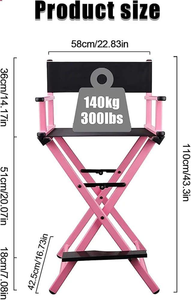 Silla de Maquillaje Profesional Plegable Color Rosa-4