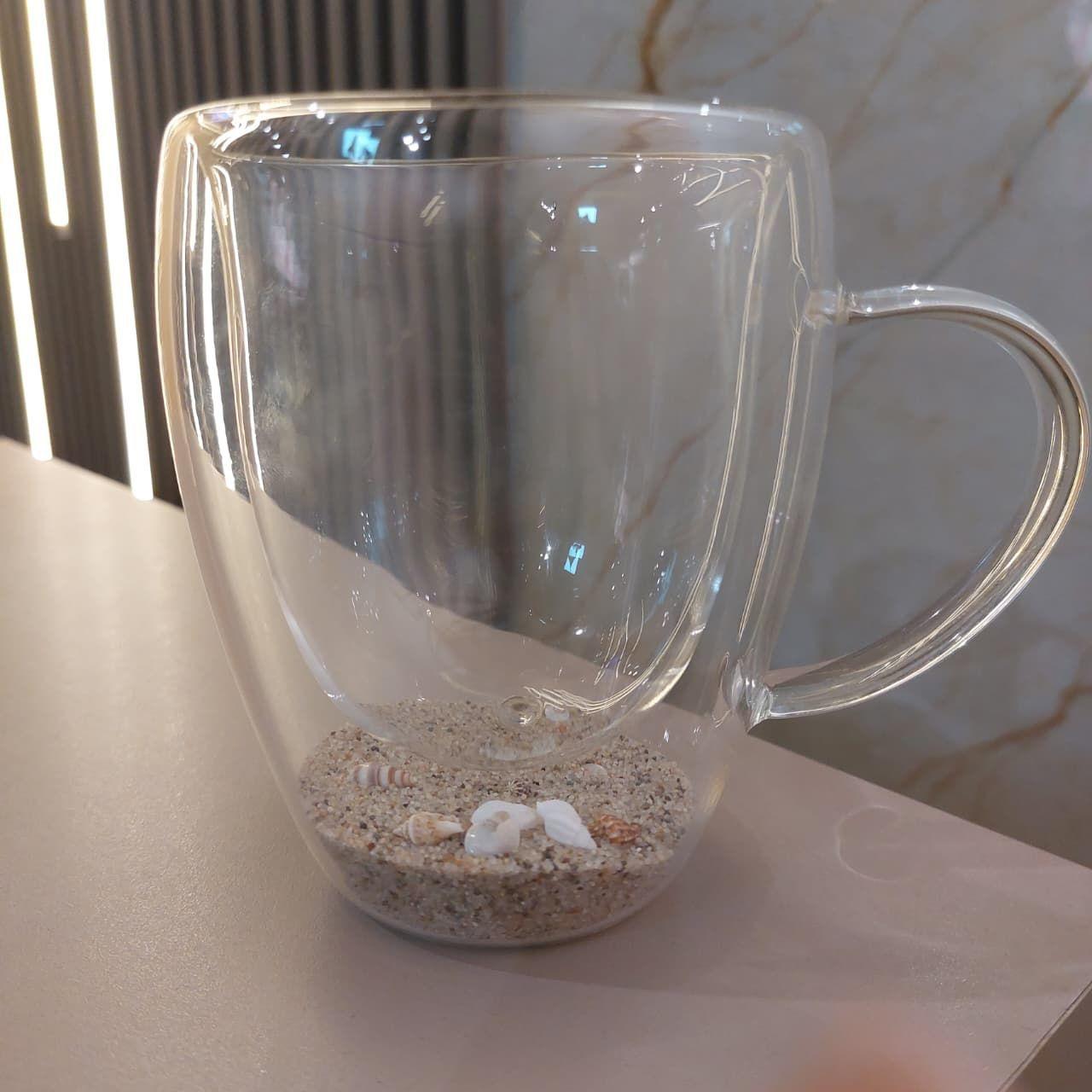 Taza Para Café Té Doble Fondo Diseño Arena del Mar-2