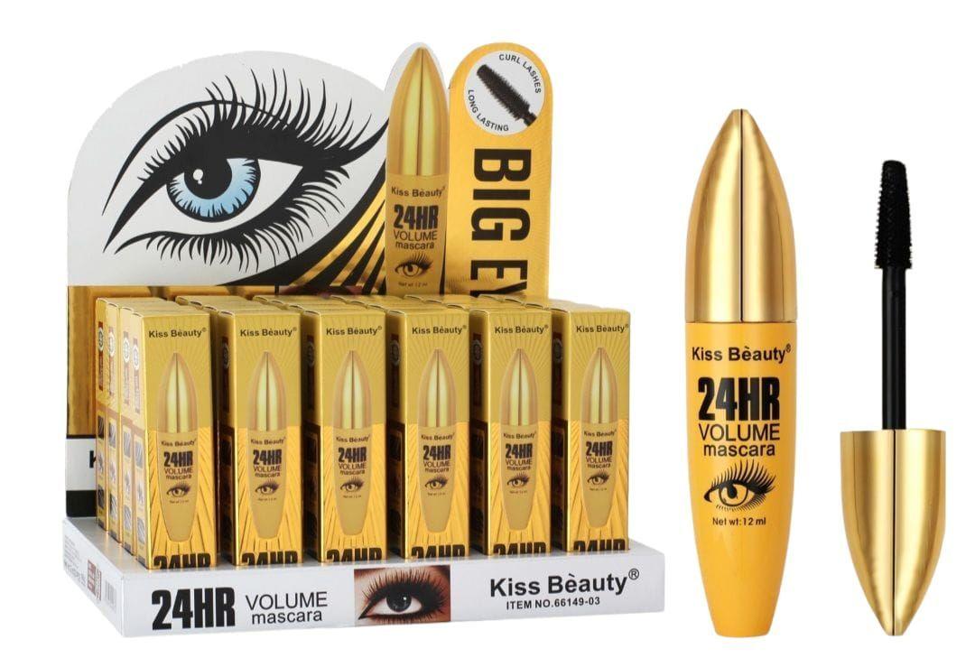 Kiss Beauty: Máscara De Pestañas Súper Volumen + Lapiz Negro-3