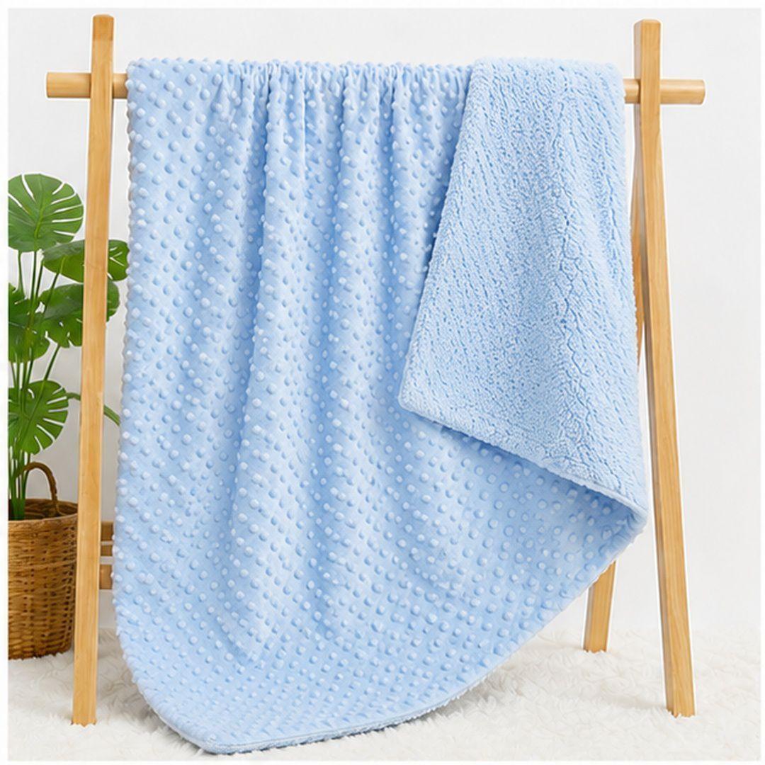 Manta Frazada Para Bebe 70x100cm Celeste-2