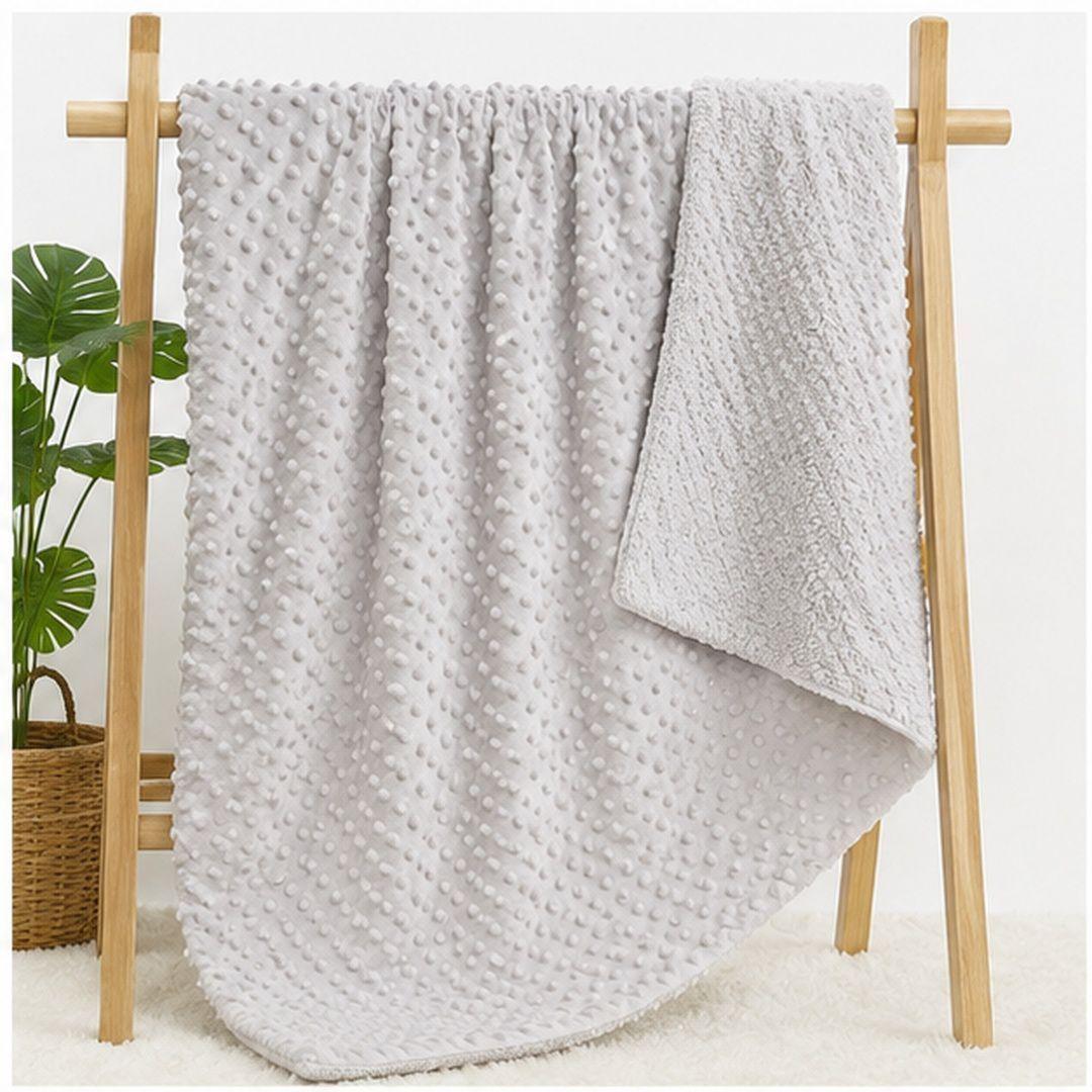 Manta Frazada Para Bebe 70x100cm Gris-3