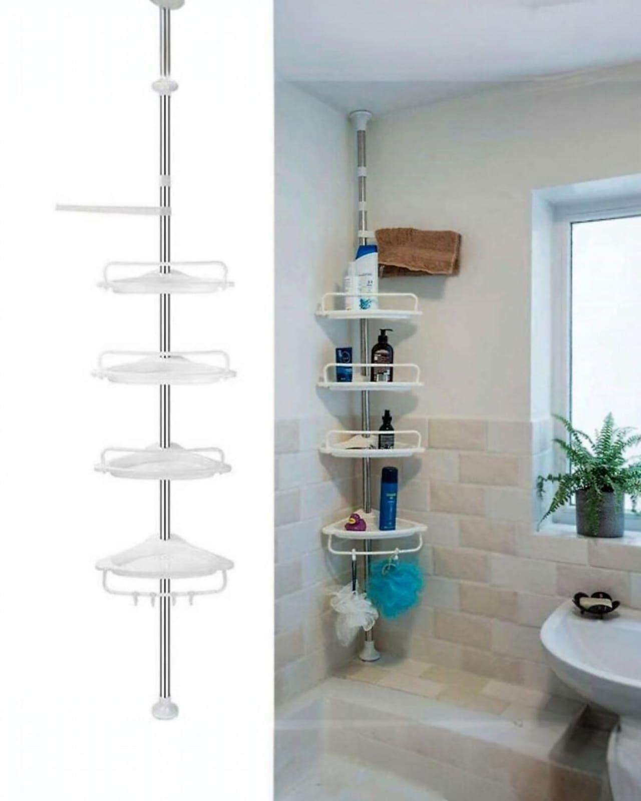 Repisa Organizador Para Ducha Ajustable Blanco-4
