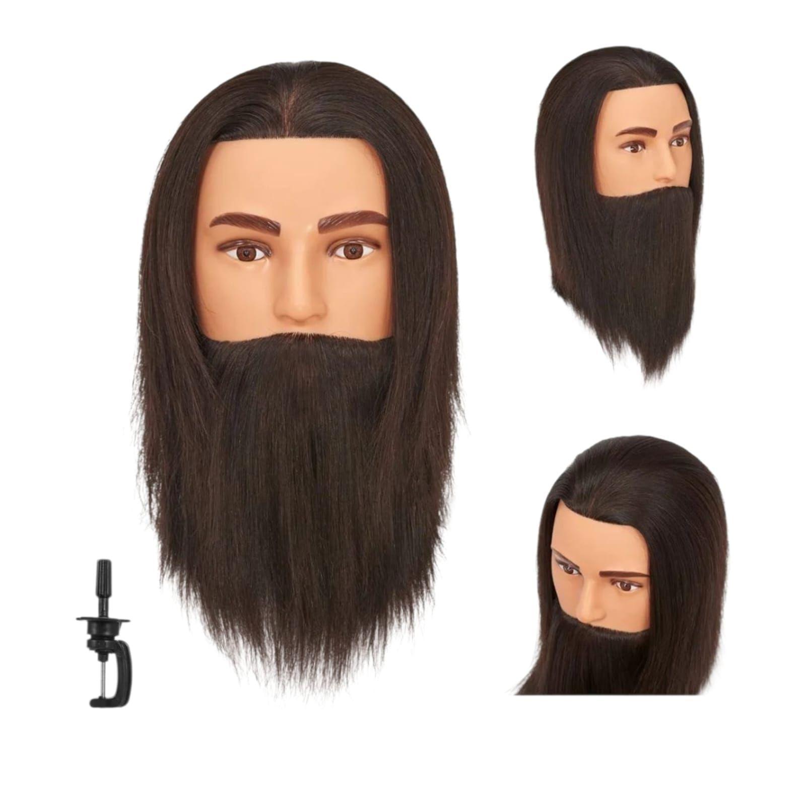 Cabeza Técnica de Practica Barberia Hombre 100 % natural-2