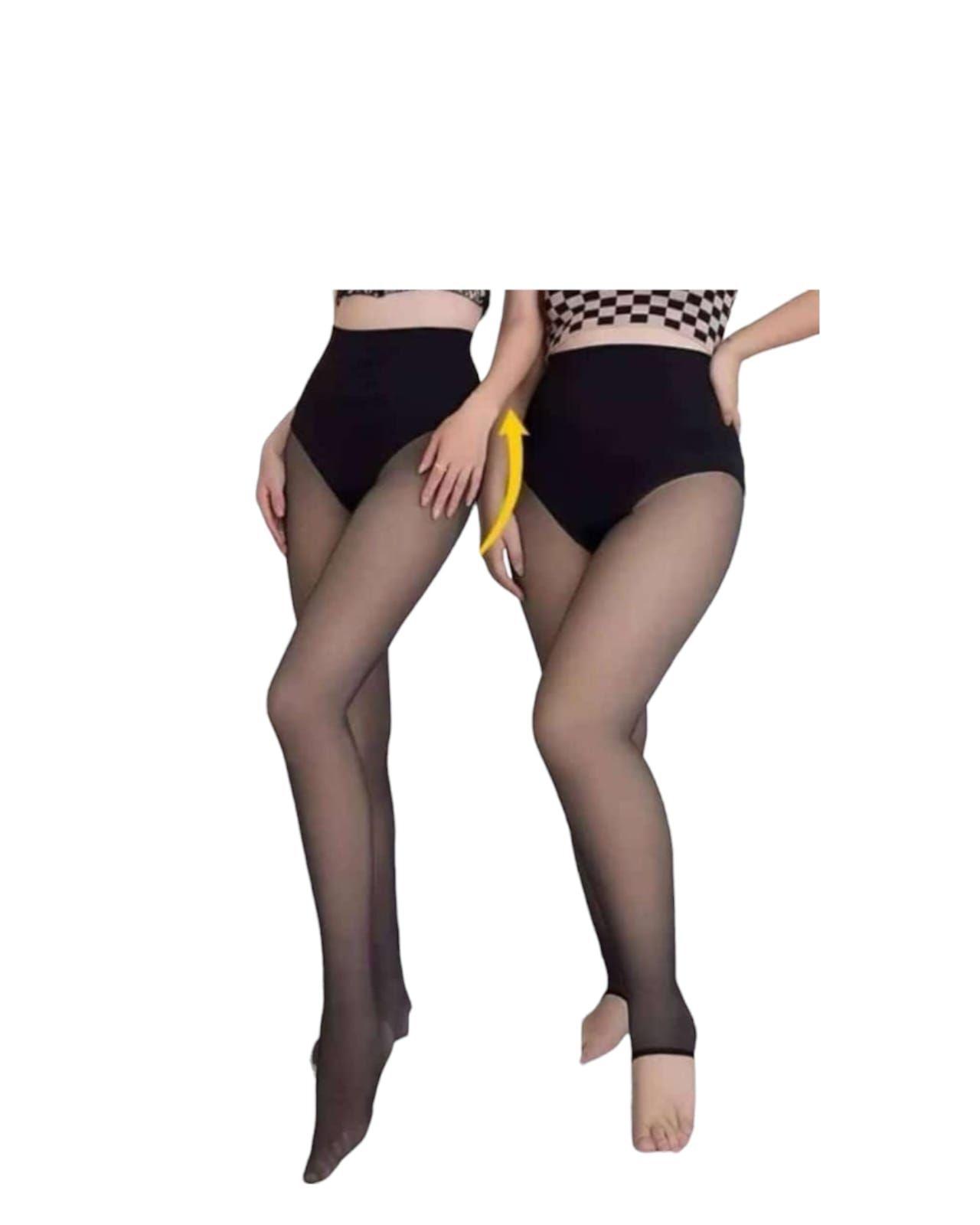 Calza Con Forro Polar Para Mujer, Efecto Piel-2