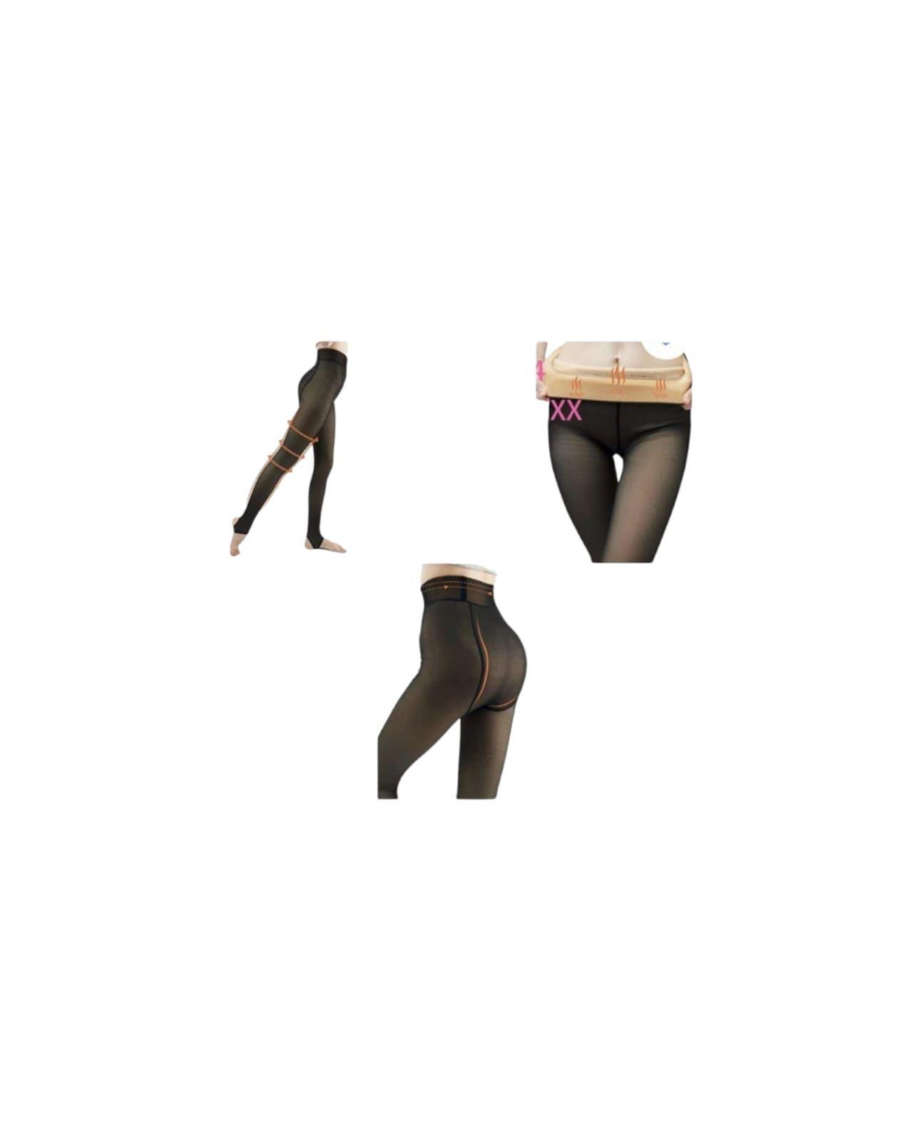 Calza Con Forro Polar Para Mujer, Efecto Piel-3