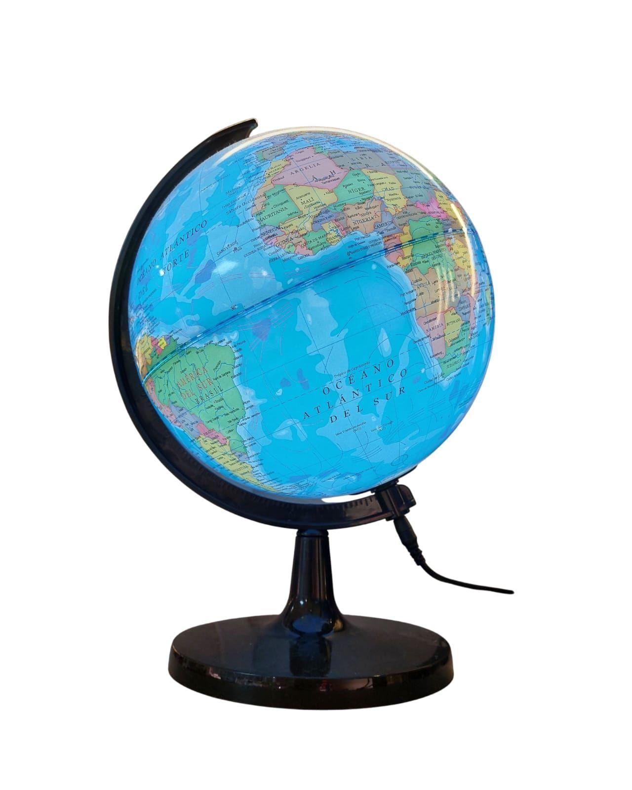 Globo Terráqueo Giratorio Grande 30cm Con Luz-2