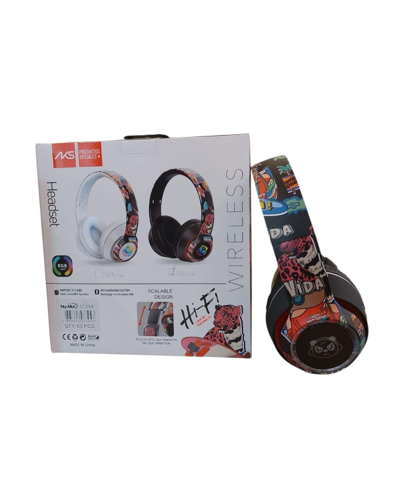 Audifonos Bluetooth Graffiti Con Luz Led NG-1