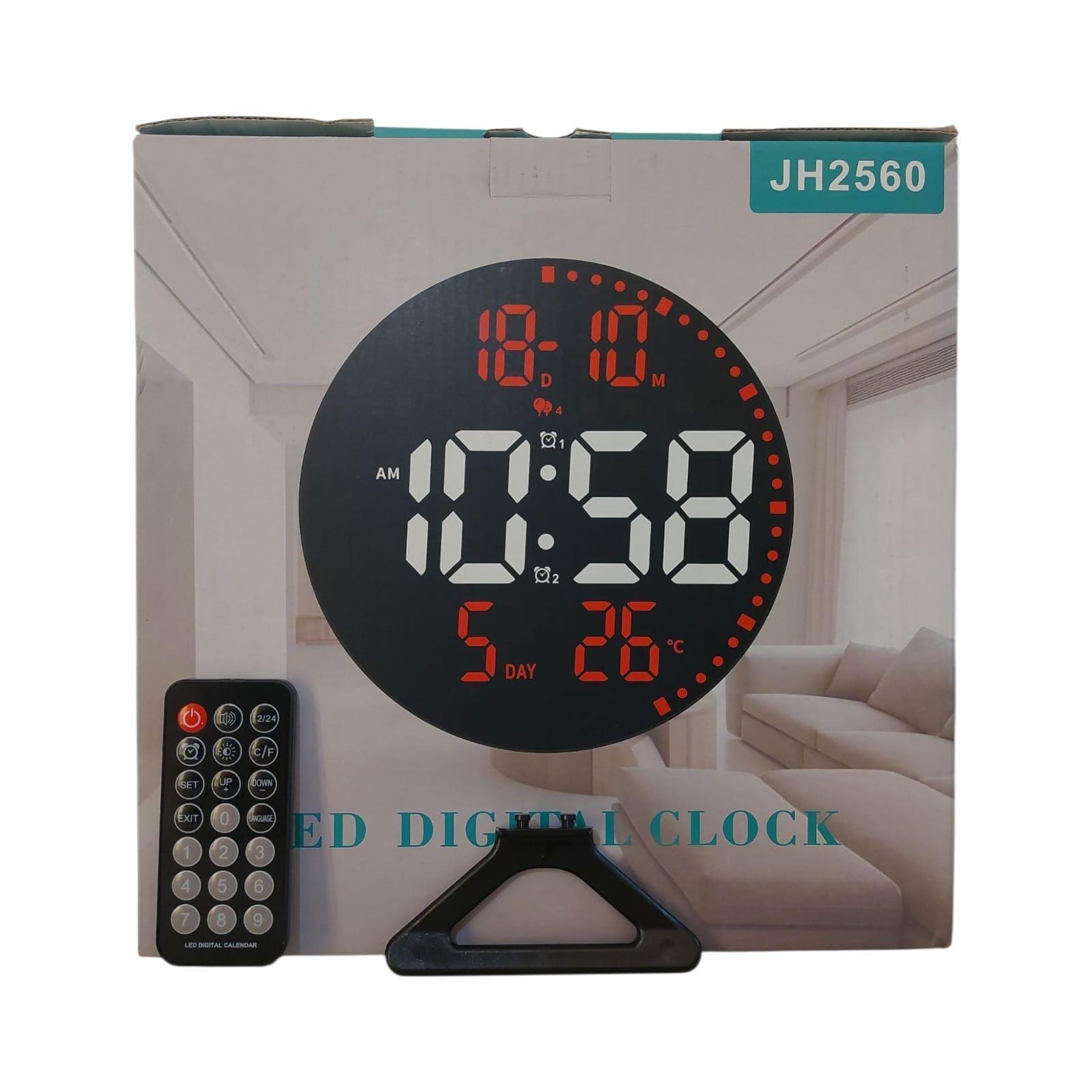 Reloj Digital de Pared Redondo Control Remoto 25x25cm-3