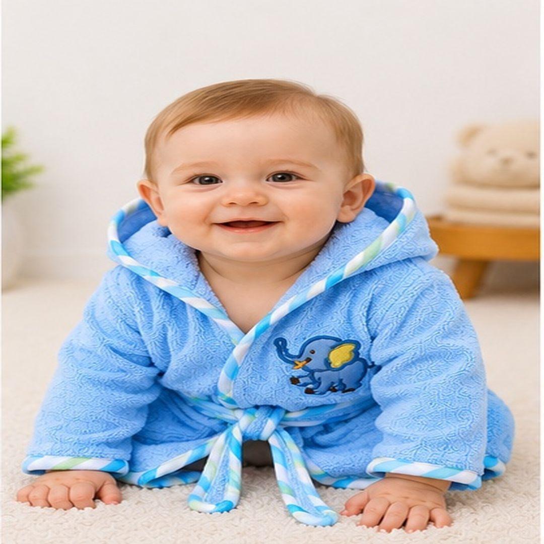 Toalla Bata De Bebe Salida De Ba o Celeste-2