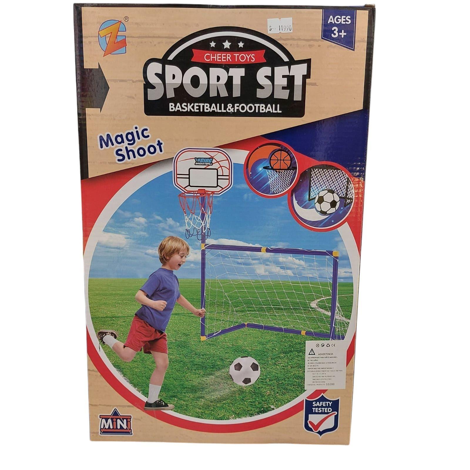 Portería De Futbol 2 En 1 Canasta De Basquetbol Juego-0