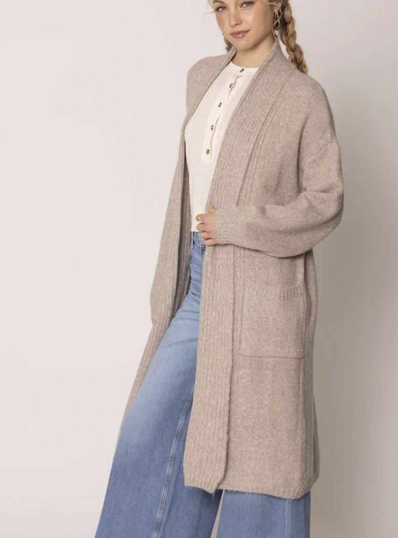 Cardigan Largo Beige Oversized by Brasil soo glam-1