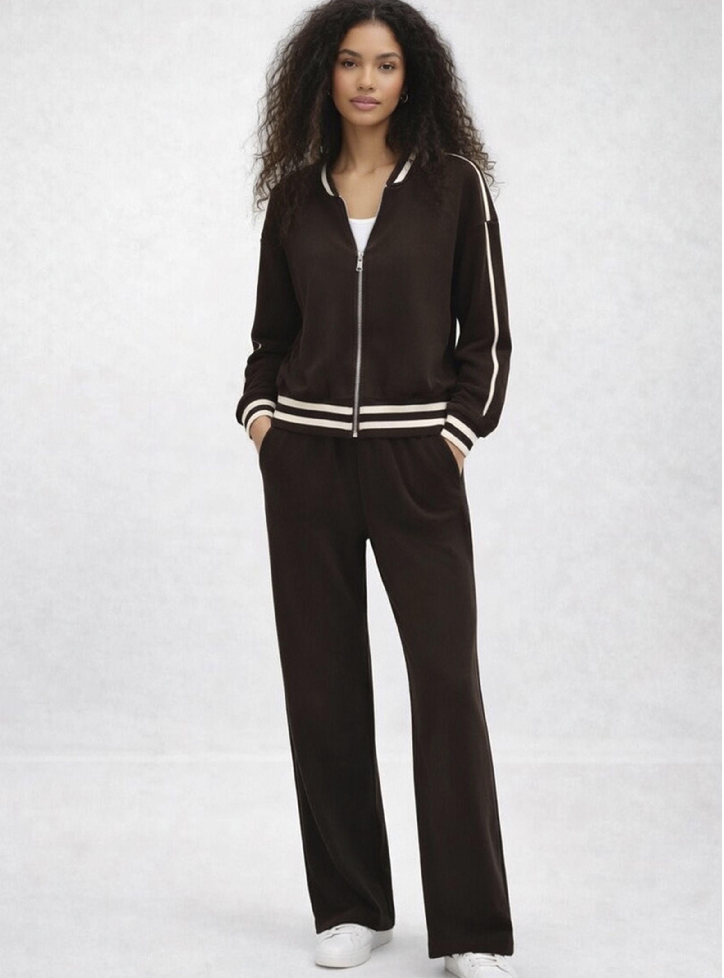 Conjunto Deportivo Marron Importado de Turquia Brasil soo Glam-0