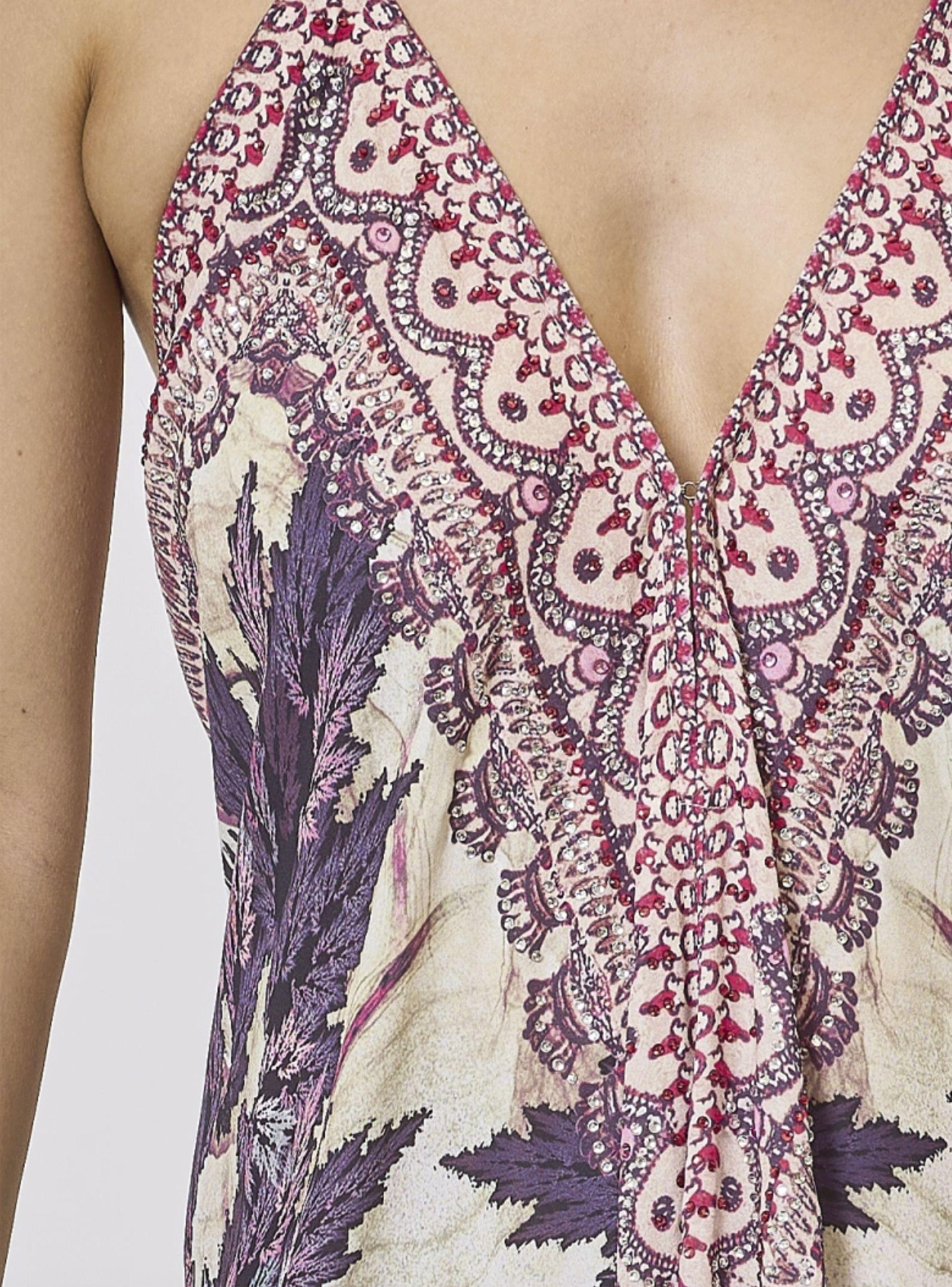 Vestido Largo Fluido Estampado con Strass by Brasil soo Glam-4