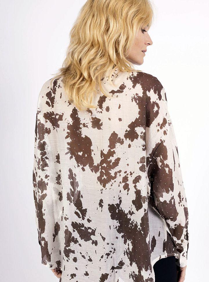 Blusa Mujer con Estampado Animal Print con mostacilla-2