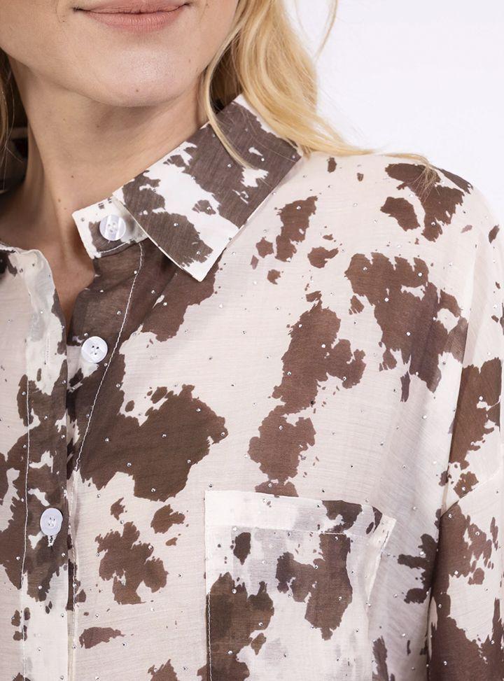 Blusa Mujer con Estampado Animal Print con mostacilla-3