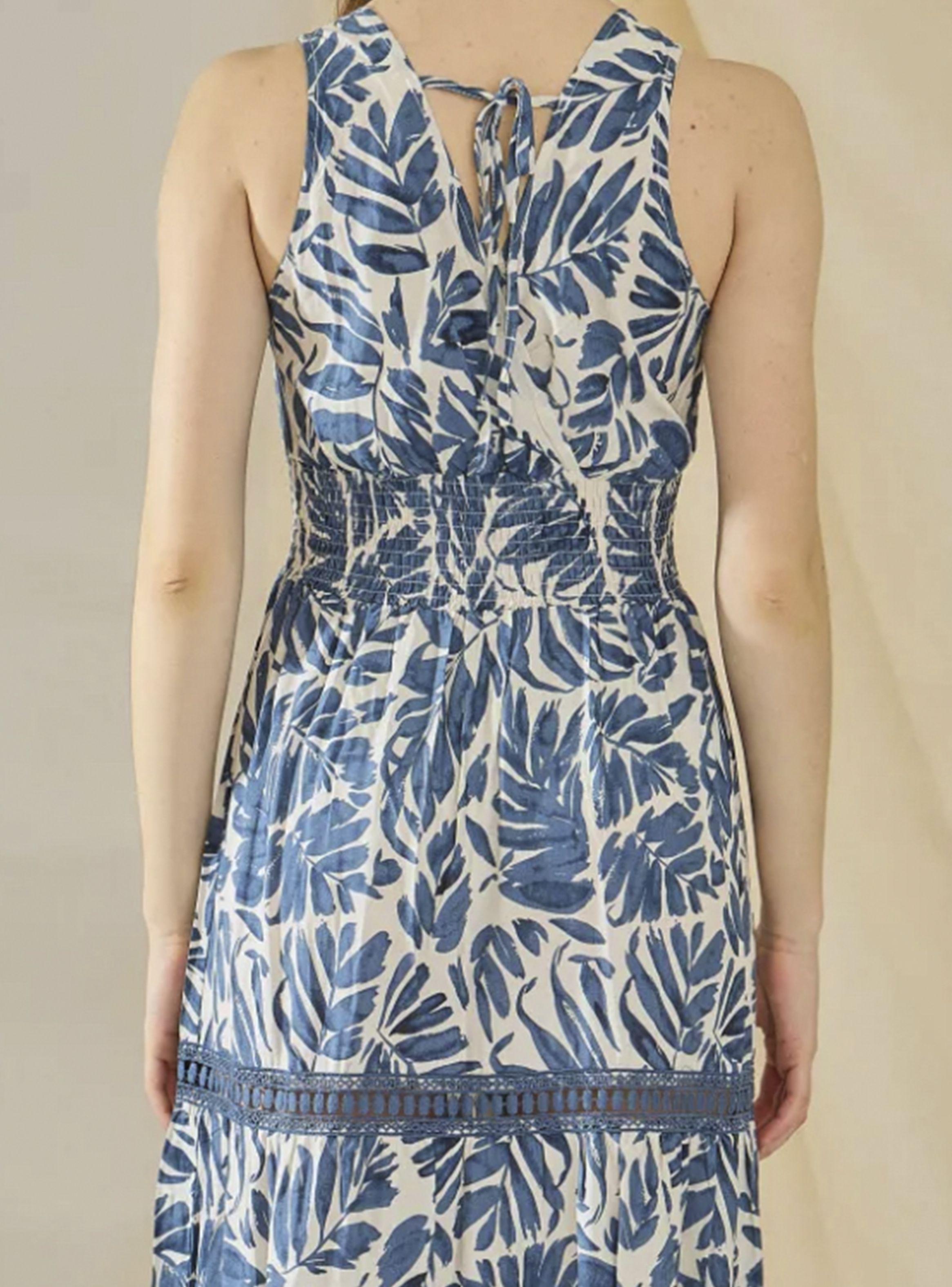 Vestido Estampado Rosa en Blanca con Celeste by Brasil soo Glam-2