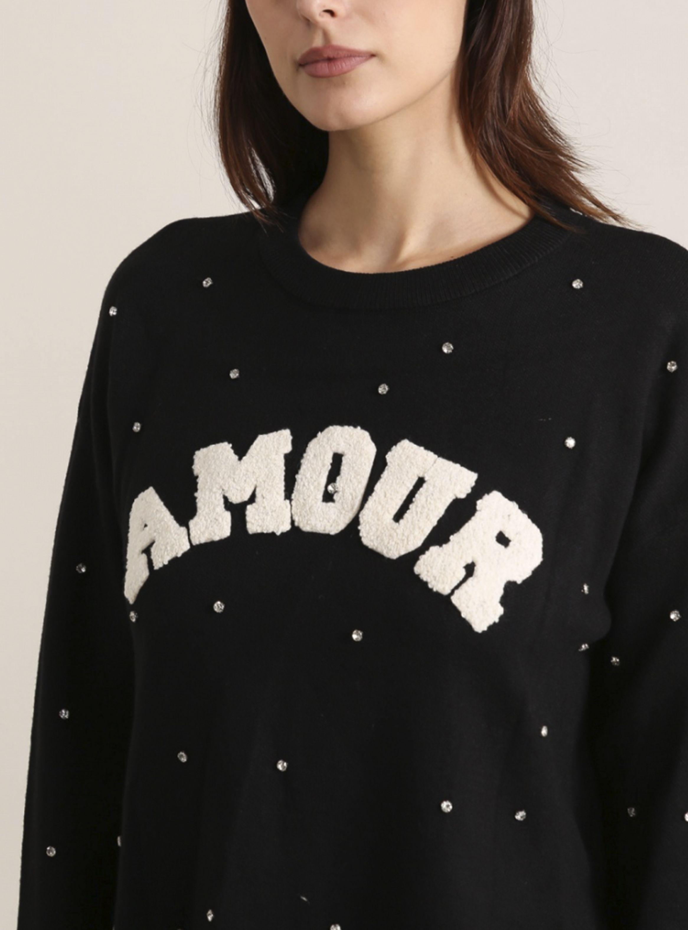 Sweater AMOUR Negro brillos Brasil soo Glam-1