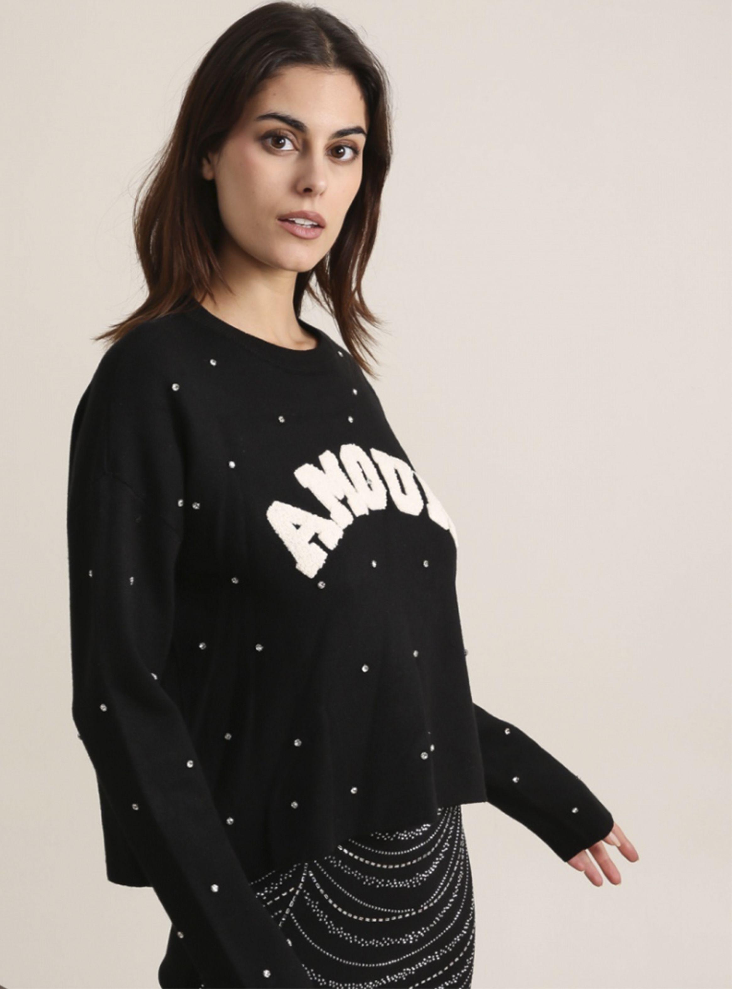 Sweater AMOUR Negro brillos Brasil soo Glam-2