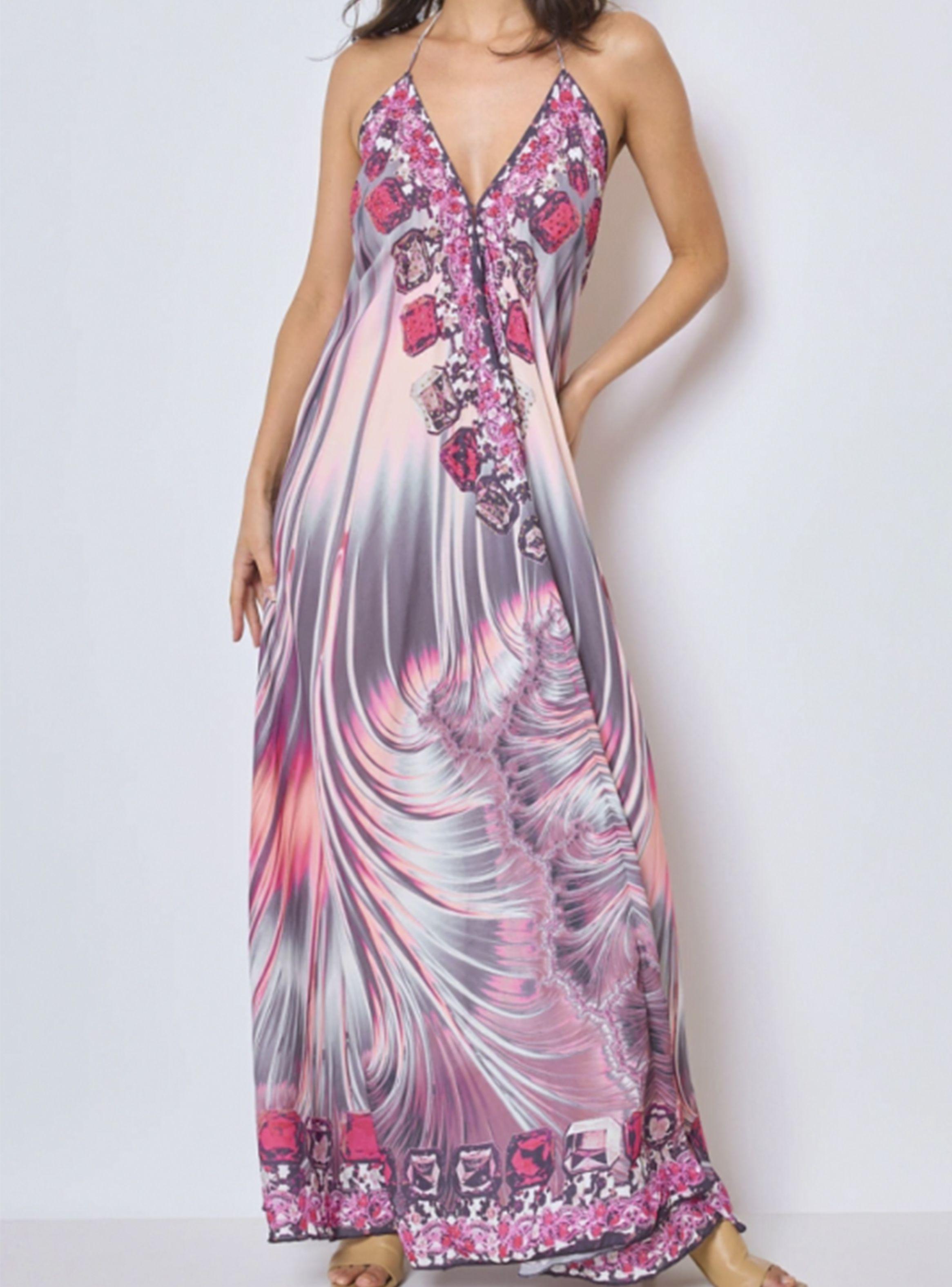 Vestido Largo Estampado con Strass by Brasil soo Glam-2