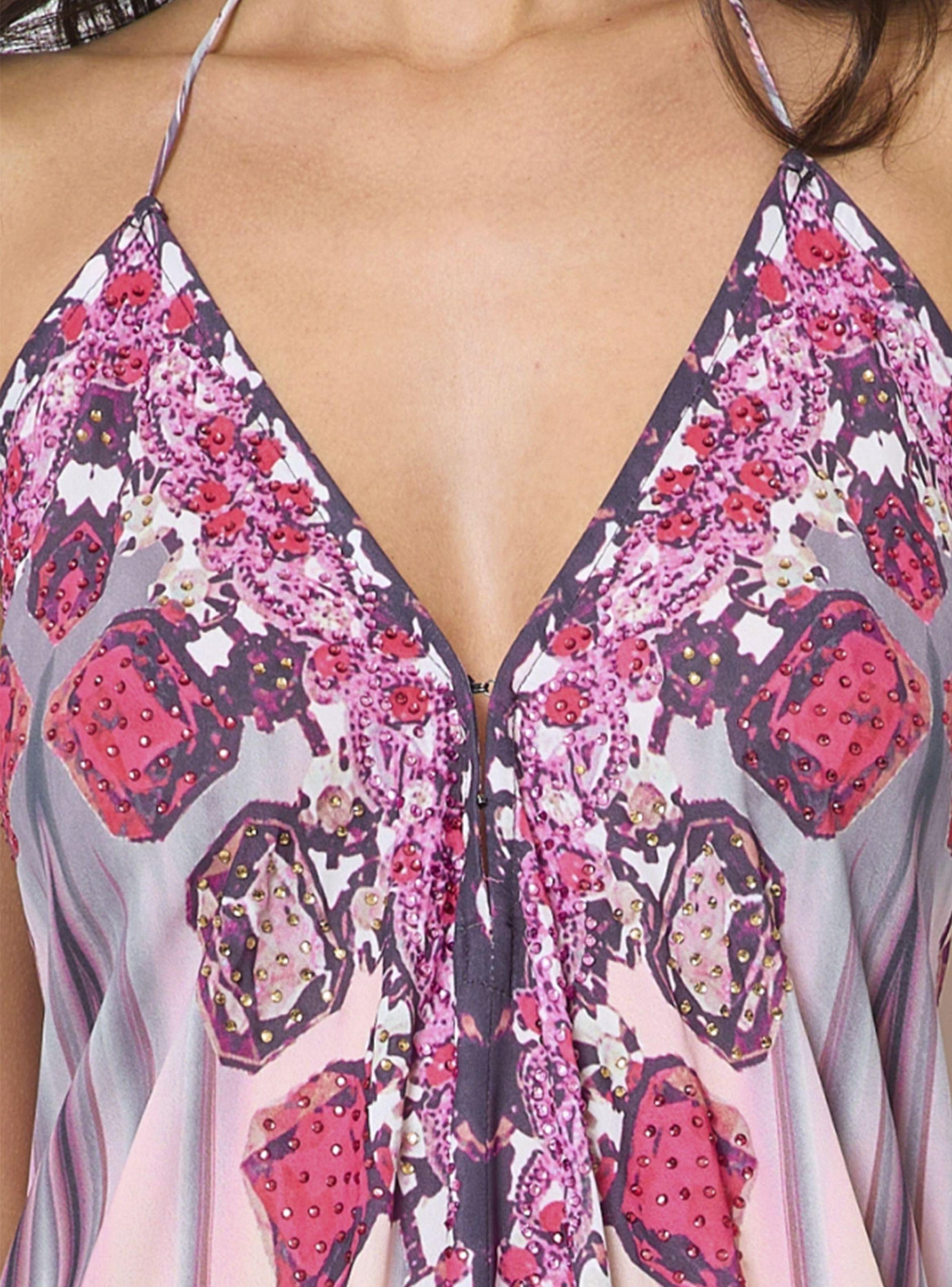 Vestido Largo Estampado con Strass by Brasil soo Glam-4